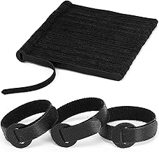 150PCS Reusable Fastener Straps - 6 Inch Cable Management Ties, Adjustable Hook & Loop Organizer Straps for Home, Office and Data Centers (Black)