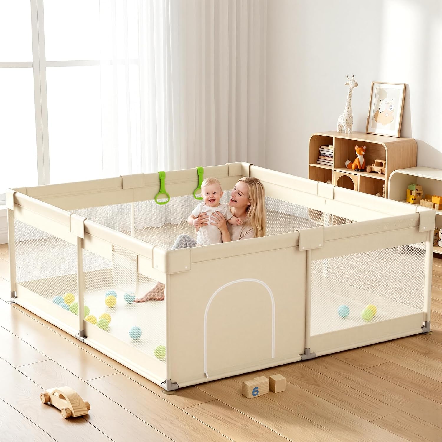 Ugozee Baby Playpen for Toddlers, 47x47inch Small Play Pen for Indoors, Toddler Playpen for Apartment, Play Yard