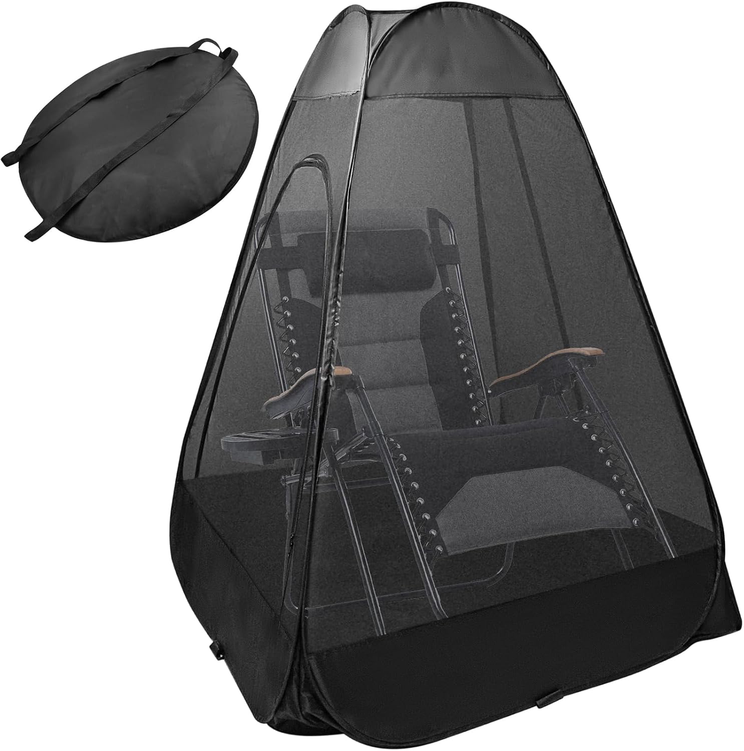 Pop Up Mosquito Net Tent for Chair, One Person 360° Mesh Bugs Barrier Chair Mosquito Tent with Storage Backpack, Portable Pop Up Chair Mosquito Net for Camping Fishing Outdoor Use, Not Included Chair