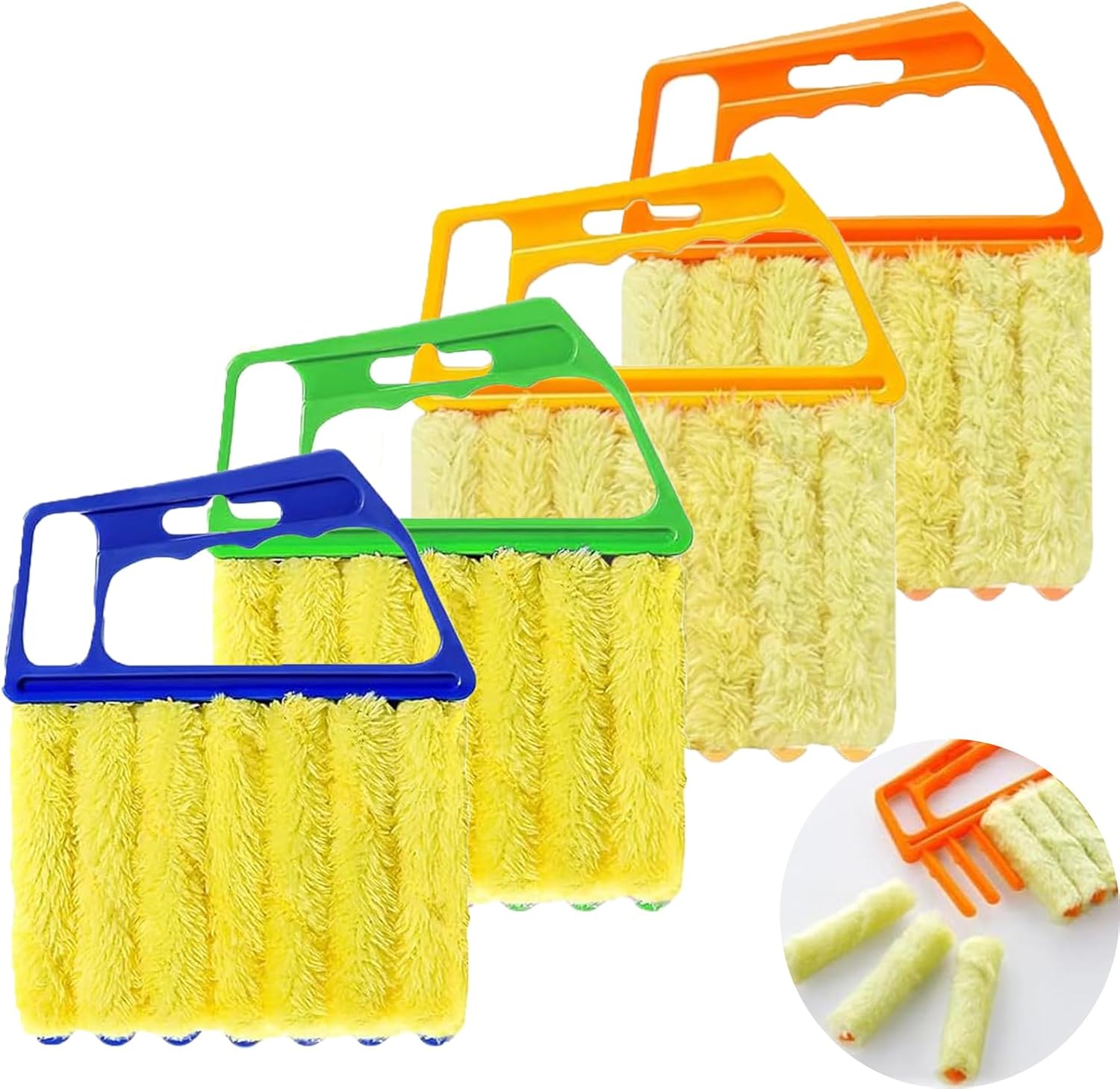 4pcs Blind Cleaner, Venetian Blind Cleaner Tool, Damp Duster, Venetian Blinds for Windows, Venetian Blind Cleaner, for Venetian Blinds Air Conditioner, Car Vent, Home Care Cleaning Tool, Clean Blinds