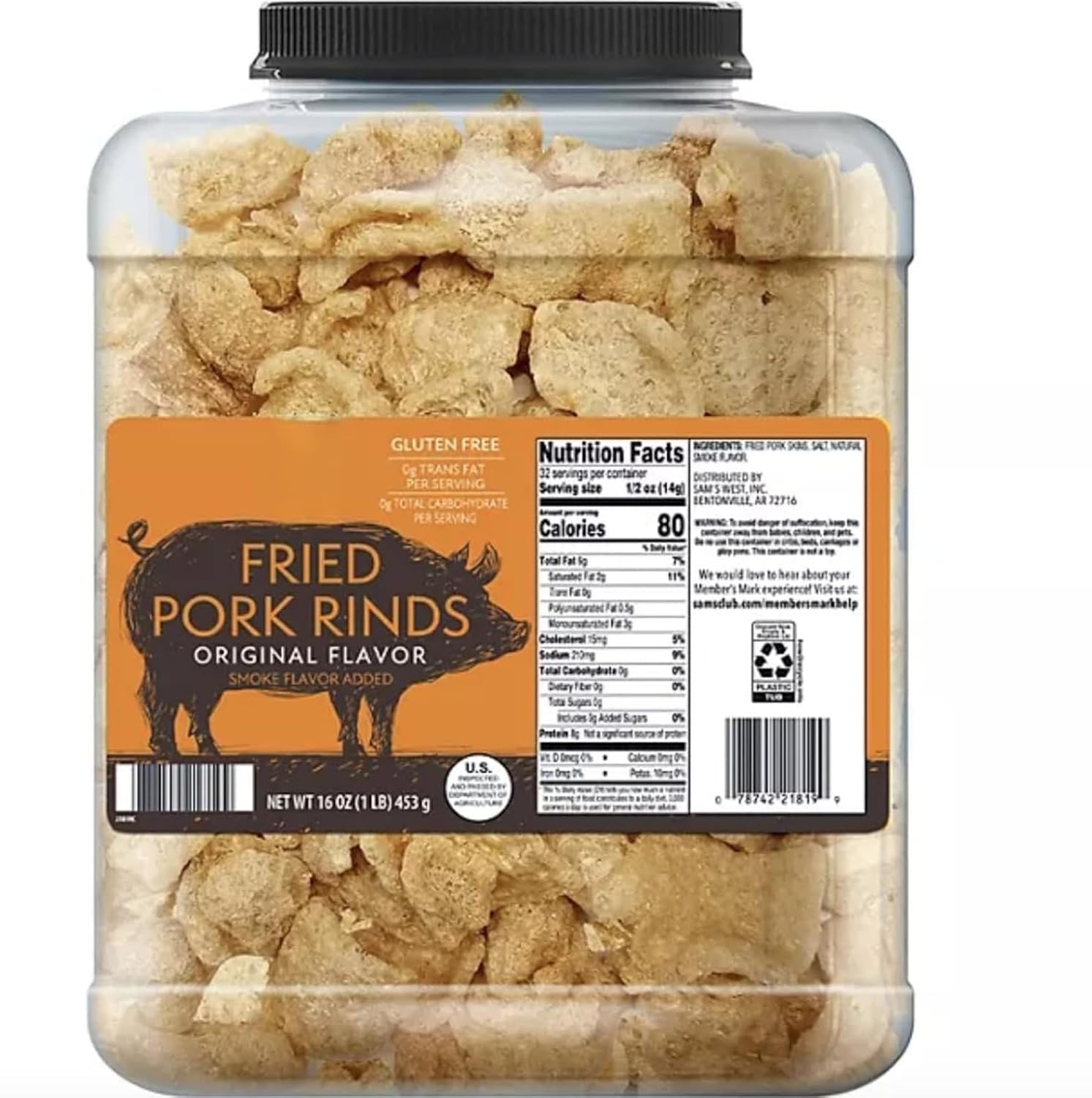 MemberMark Original Fried Pork Rinds, 16 Oz. (Pack of 1)