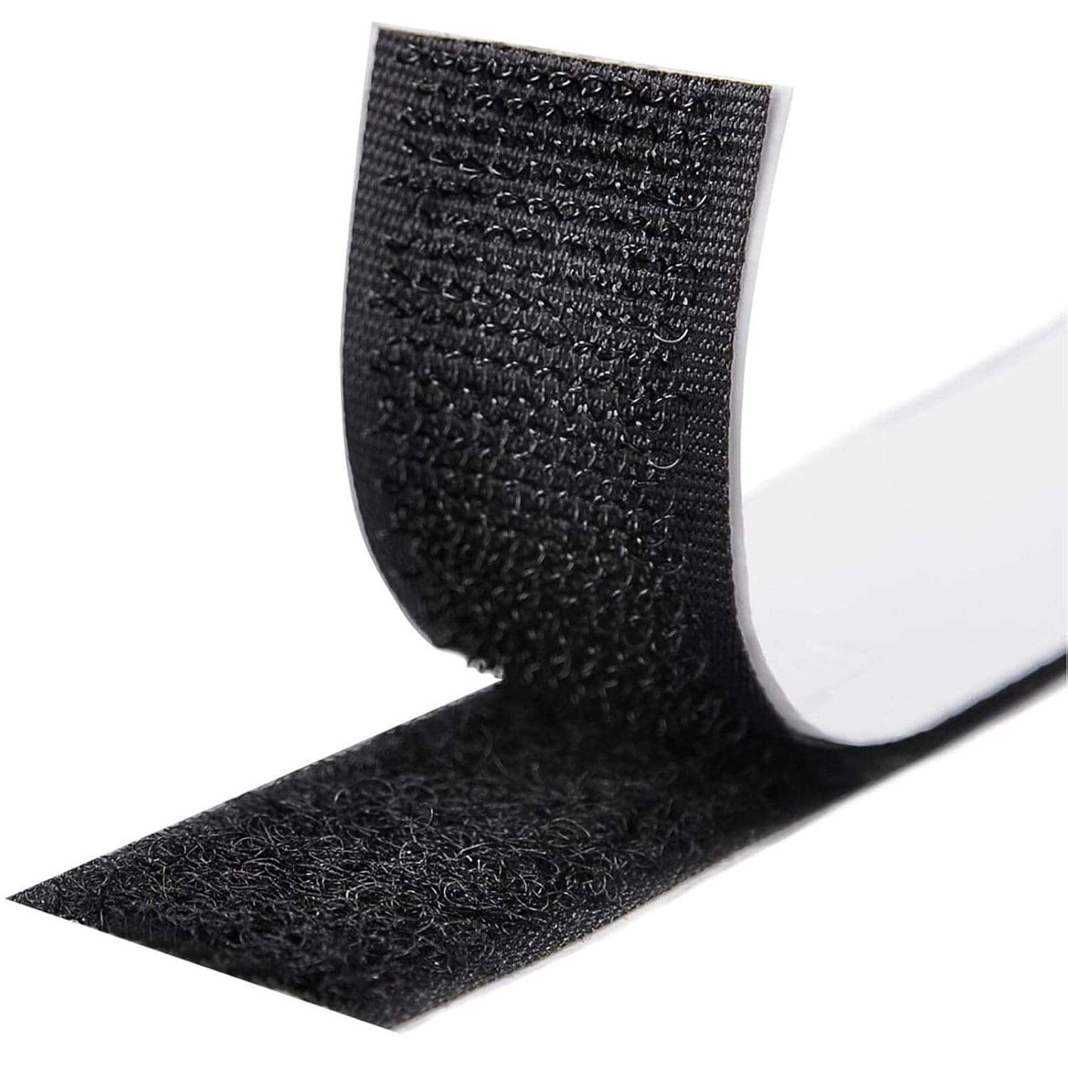 Hook and Loop Strip Tape, Double Sided Self Adhesive Sticky Back Fastening Tape (20 mm x 8 m, Black)