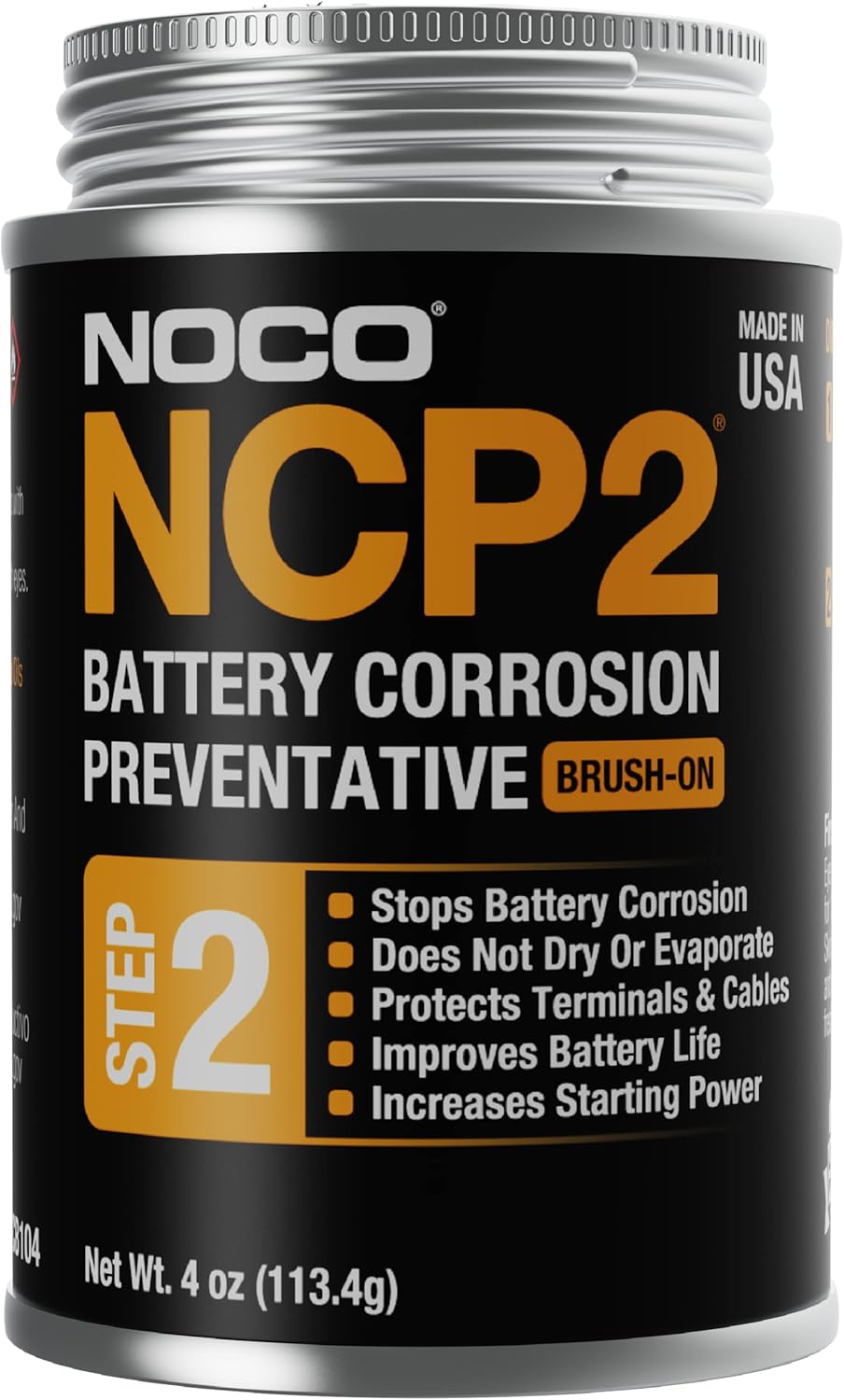 NOCO NCP2 CB104 4 Oz Oil-Based Brush-On Battery Corrosion Preventative, Corrosion Inhibitor, and Battery Terminal Protector Grease