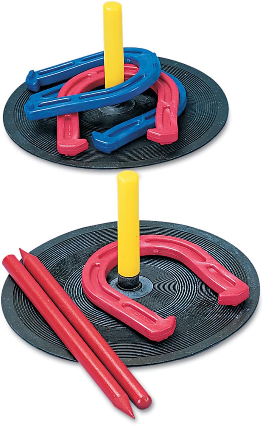 Champion Sports Indoor/Outdoor Horseshoe Set Red