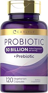Carlyle Probiotics with Prebiotics | 120 Capsules | 50 Billion Active Organisms | Non-GMO & Gluten Free Supplement
