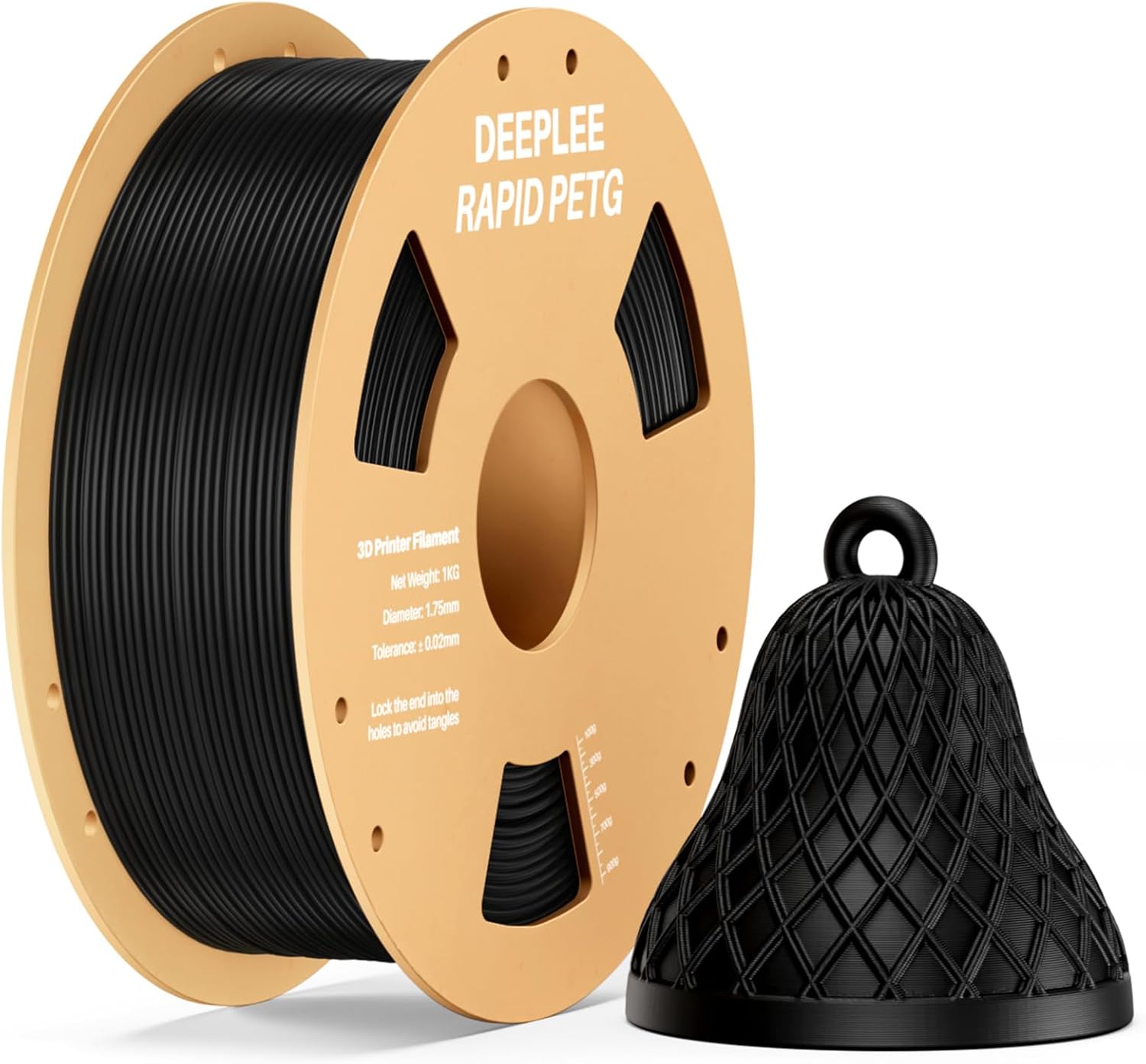 DEEPLEE Rapid PETG Filament 1.75mm Black 1KG, 3D Printer Filament Good Impact Resistance, High Speed Filament Material Speed Up to 600mm/s Fit for Most FDM 3D Printers