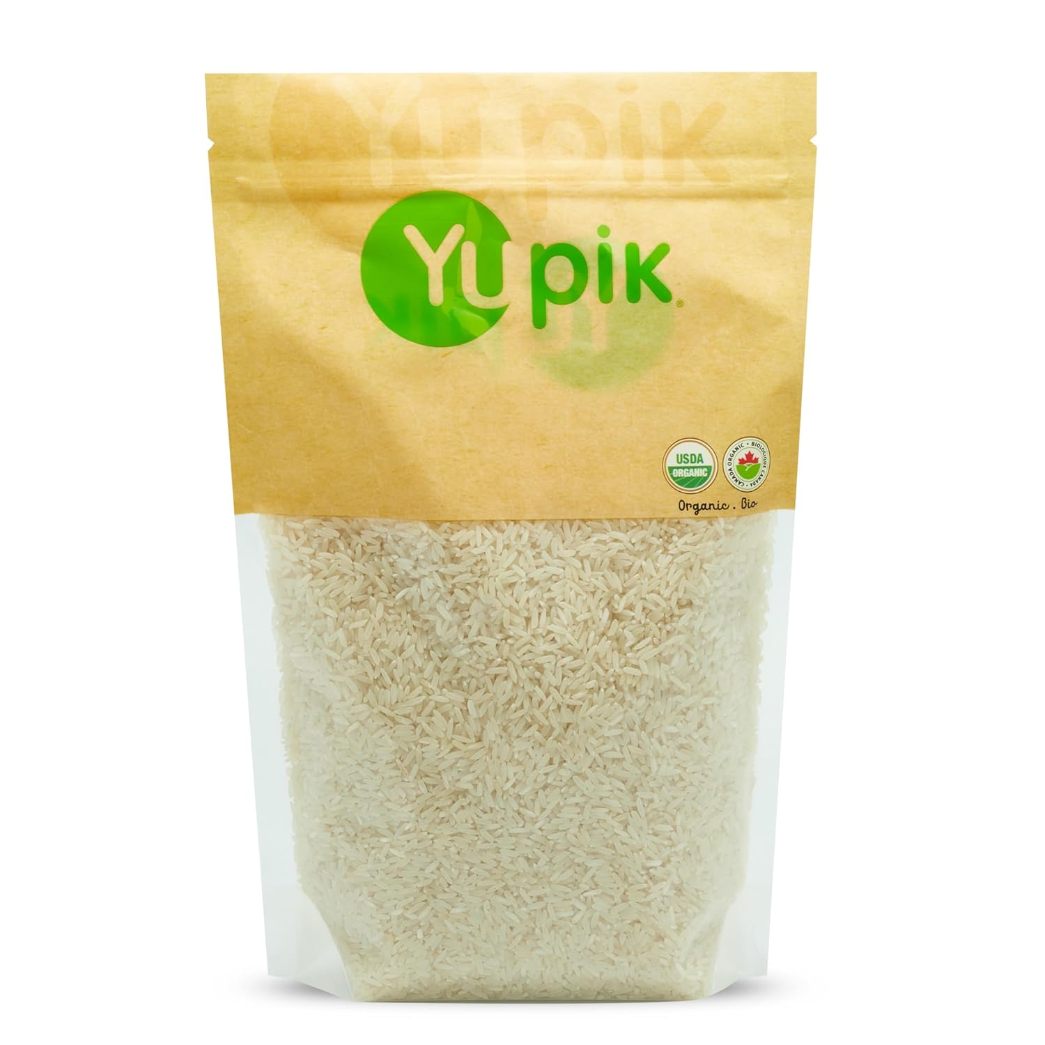 Yupik Organic White Rice, Long Grains, 2.2 lb (35.2 oz), Non-GMO, Vegan, Gluten-Free, Kosher, Salt-Free, Easy Preparation, Ideal for Recipes, Side Dishes, Salads & More