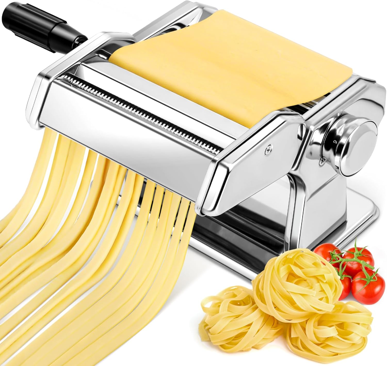 YASHE 2-in-1 Pasta Maker with Cleaning Kit, Adjustable Thickness Settings Pasta Maker Machine with Pasta Roller and Cutter, Dual Width Noodle Maker for Pasta, Spaghetti, Fettuccine, Lasagna