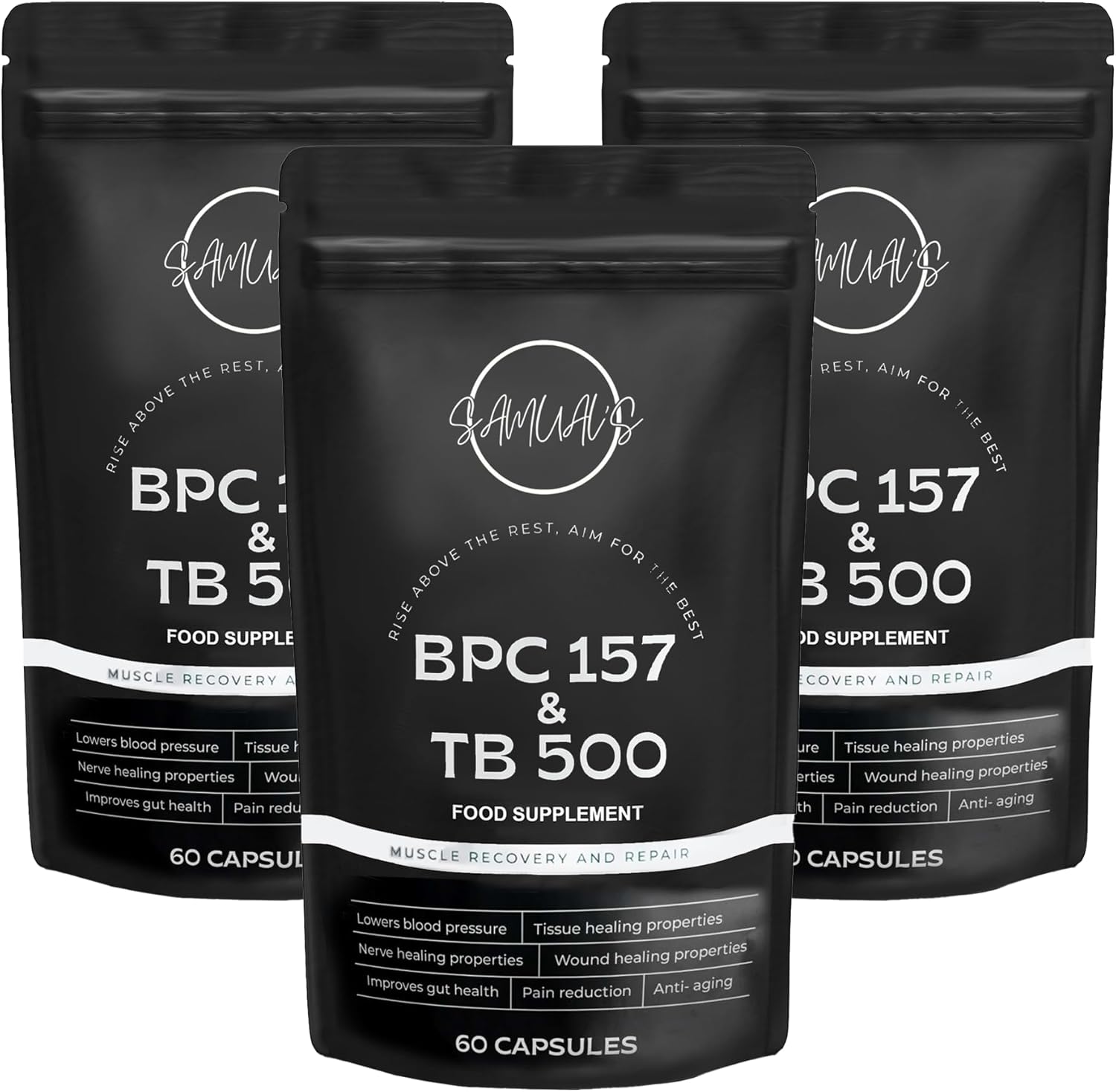 BPC 157 and TB 500 Capsules Triple Bundle - Actually Contains Extreme Levels of BPC 157 and TB 500 - a truely Breathtaking Breakthrough in Injury Recovery and Growth - 1000mcg of peptides