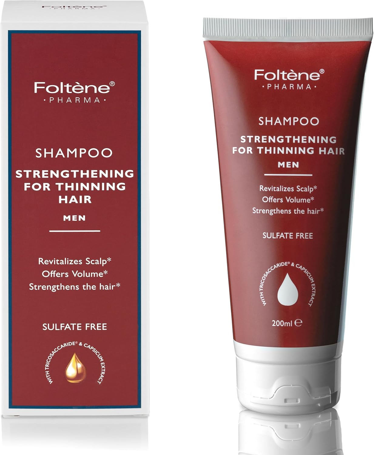 Foltene Shampoo Strengthening For Thining Hair, Men, 6.76oz