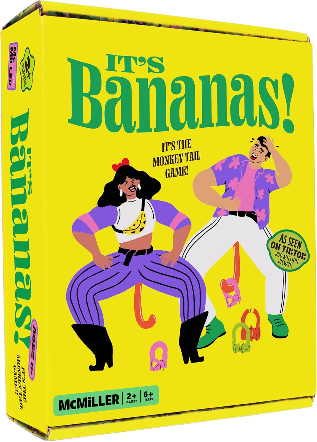 It's Bananas! The Monkey Tail Game - Funny, Fun Party Game & Board Game for All, Stocking Stuffer, Christmas, Thanksgiving, White Elephant, Girls Night, Birthday Gift, Gag, Novelty