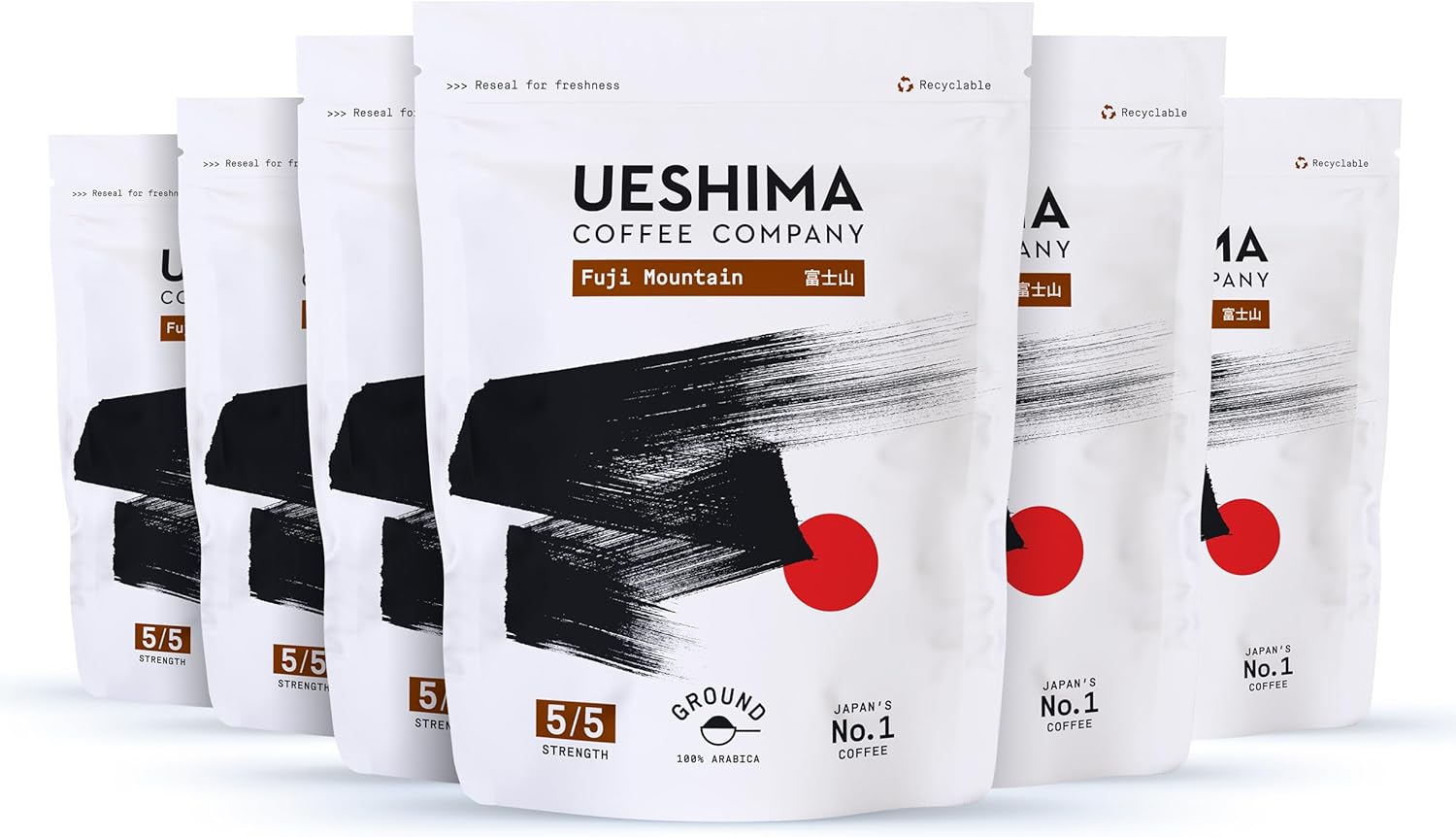 Ueshima Fuji Mountain Ground Coffee 250g (pack of 6), Dark Roast