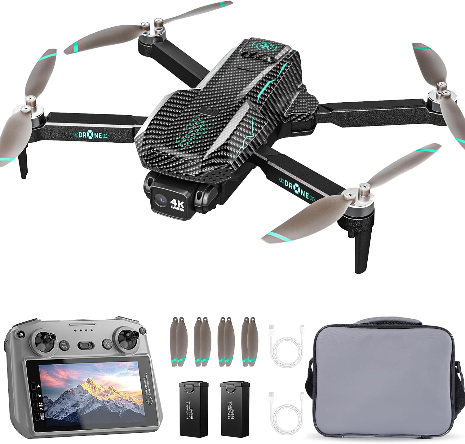 GPS Drone with 4K Camera for Adults, FPV RC Quadcopter, 5-inch LCD Tablet Screen, Auto Return, GPS Follow, Circle Fly, 60-min Flight Time,Brushless Motor, Lightweight Foldable Drone for Beginners