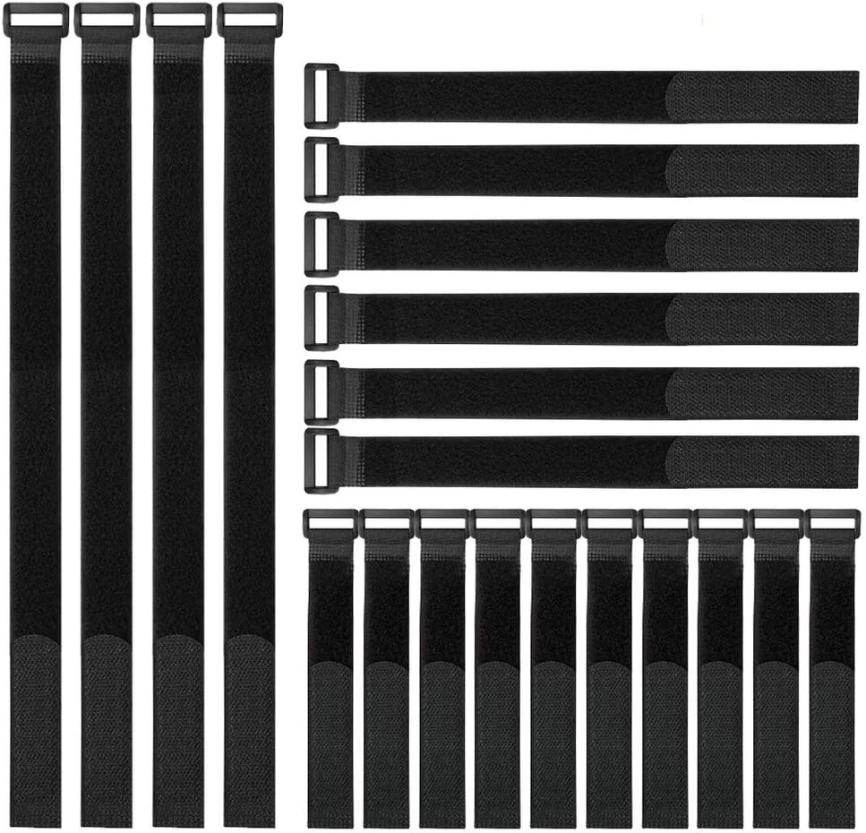 Reusable Fastening Cable Straps and Cable Ties Set 20 Pack(8"-12"-18"), Adjustable Multi-Purpose Hook and Loop Cord Ties to Keep Cords Organized and Tidy