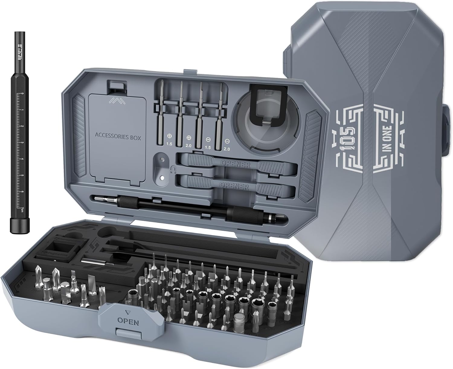 Compact Screwdriver Set, JAKEMY 105 in 1 Precison Mini Screwdriver Kit with Opening Pry Tool for Laptop, Computer, MacBook, Phone, Watch, Eyeglasses, Xbox, Modding, DIY