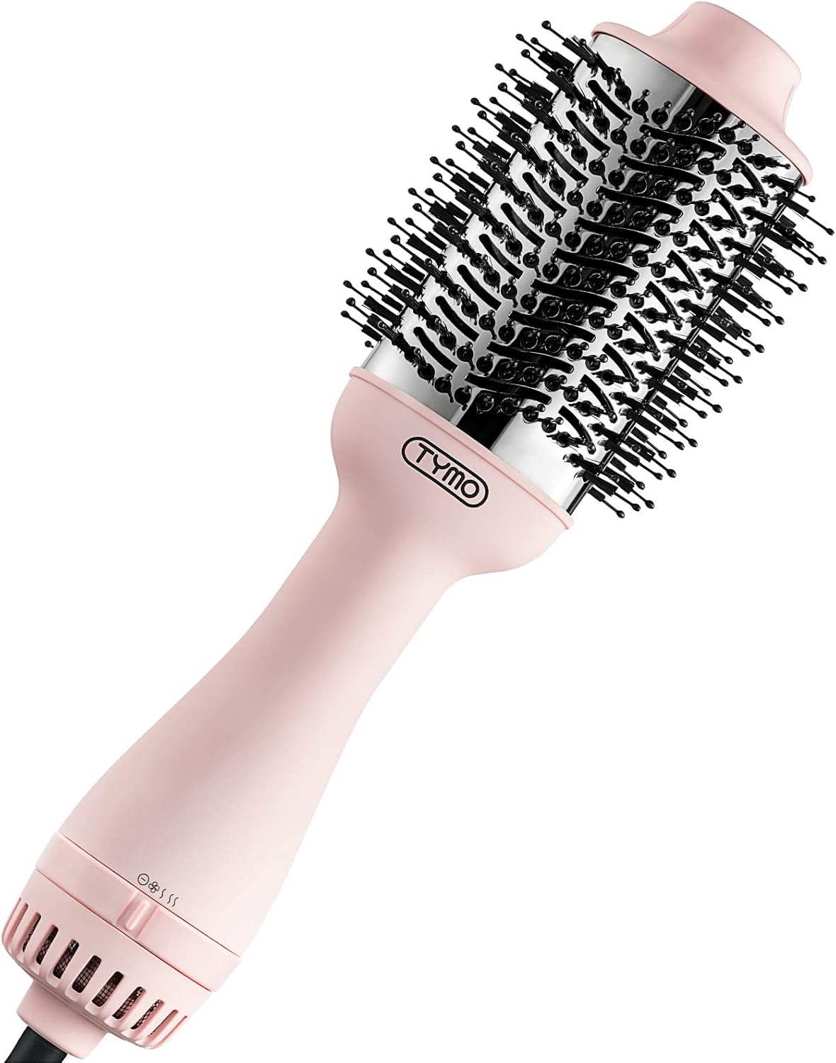 TYMO Pink Volumizer Hair Dryer Brush with Titanium Barrel, 1200W, 3 Speeds, Nylon Bristles, Ionic Technology, Salon Long-lasting Hairstyles, Hot Air Brush for Women, Designed for 120V USA Outlets