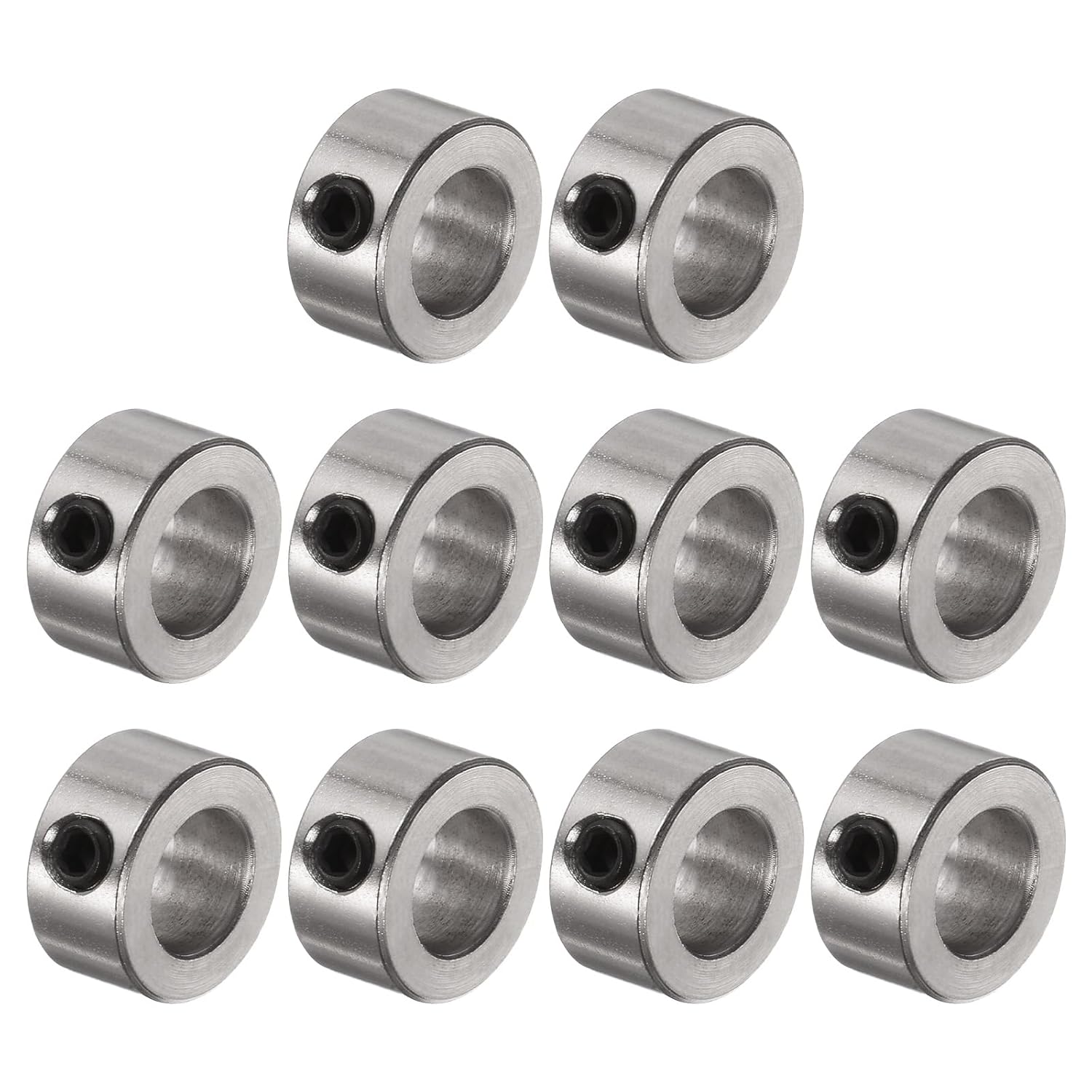 sourcing map 10pcs Set Screw Collars 8mm Bore Shaft Collars, 14mm OD, 7mm Width, Landing Gear Stopper Wheel Collar