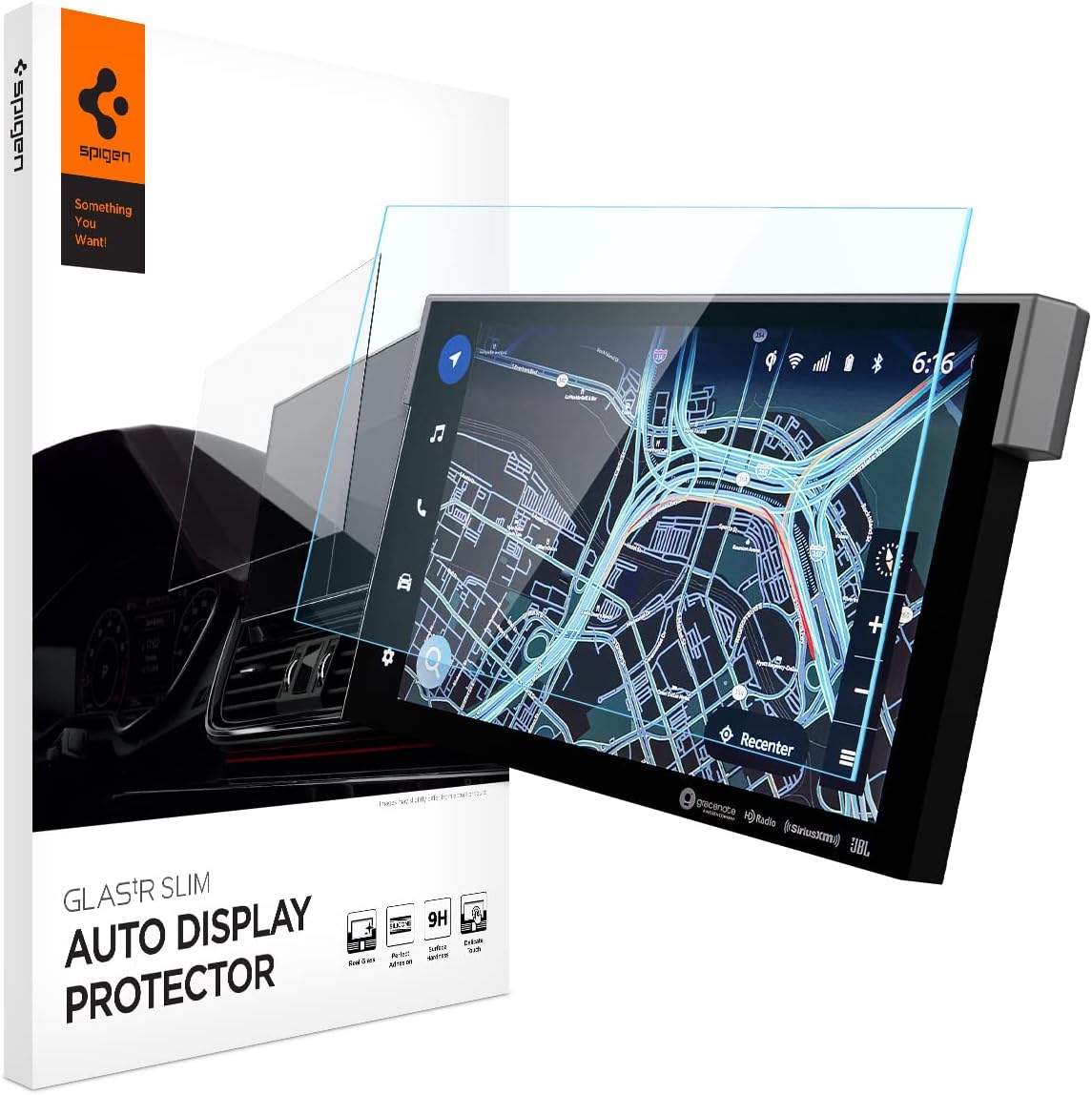 Spigen Tempered Glass Screen Protector [GlasTR Slim] designed for Toyota Tundra(2025-2022), Sequoia(2025-2023), Tacoma(2024/2025), 4Runner(2025) 14 inch Dashboard Touchscreen - Matte/Anti Finger Print