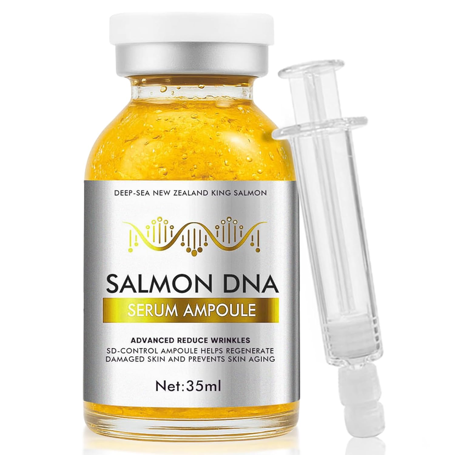 Salmon DNA Serum – Premium Korean Skin Care Skincare Booster, Ultra-Extracted Tech for Damaged-Skin Recovery & Age Defense, 1.23 fl.oz