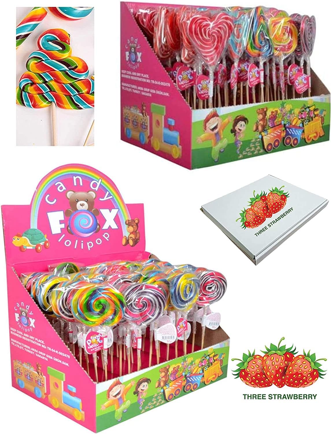 Kids Party Bag Sweets Lollies Spiral Rainbow Unicorn Lollipop Candies 5-8 Different Shapes Kids Sweet Candy Gifts for Children (20)
