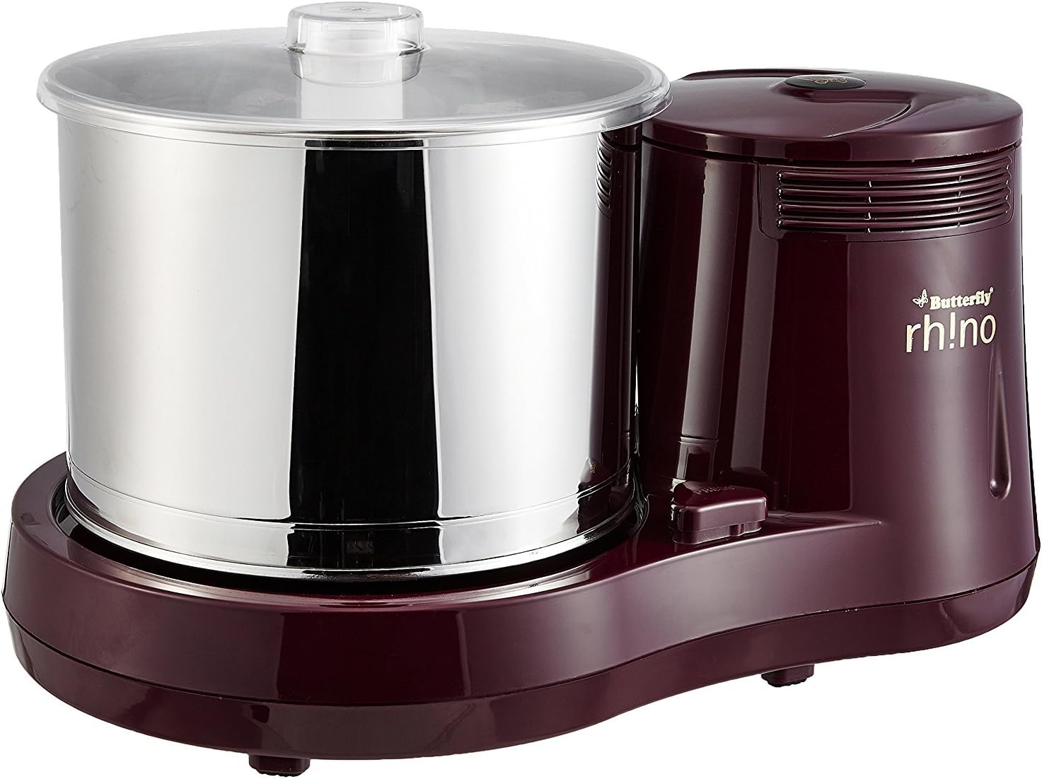 Butterfly Rhino 2-Litre Table Top Wet Grinder (Cherry) Wet Grinder - Rice Grinder - Dhall Grinder - Grains Grinder
