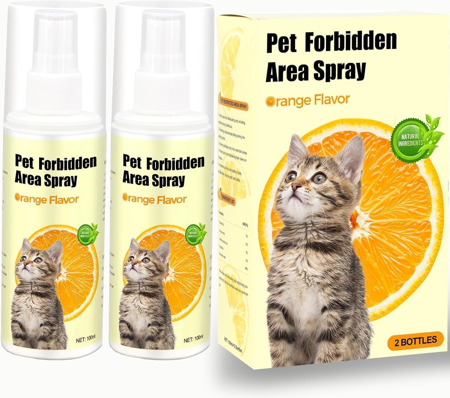 Cat Deterrent Spray 100% Natural Cat Spray Deterrent for Urine Marking & Scratching - Eco Friendly, Safe to Use Around Children and Pets, Safe for Use on Furniture and Fabric, Works Indoor & Outdoor