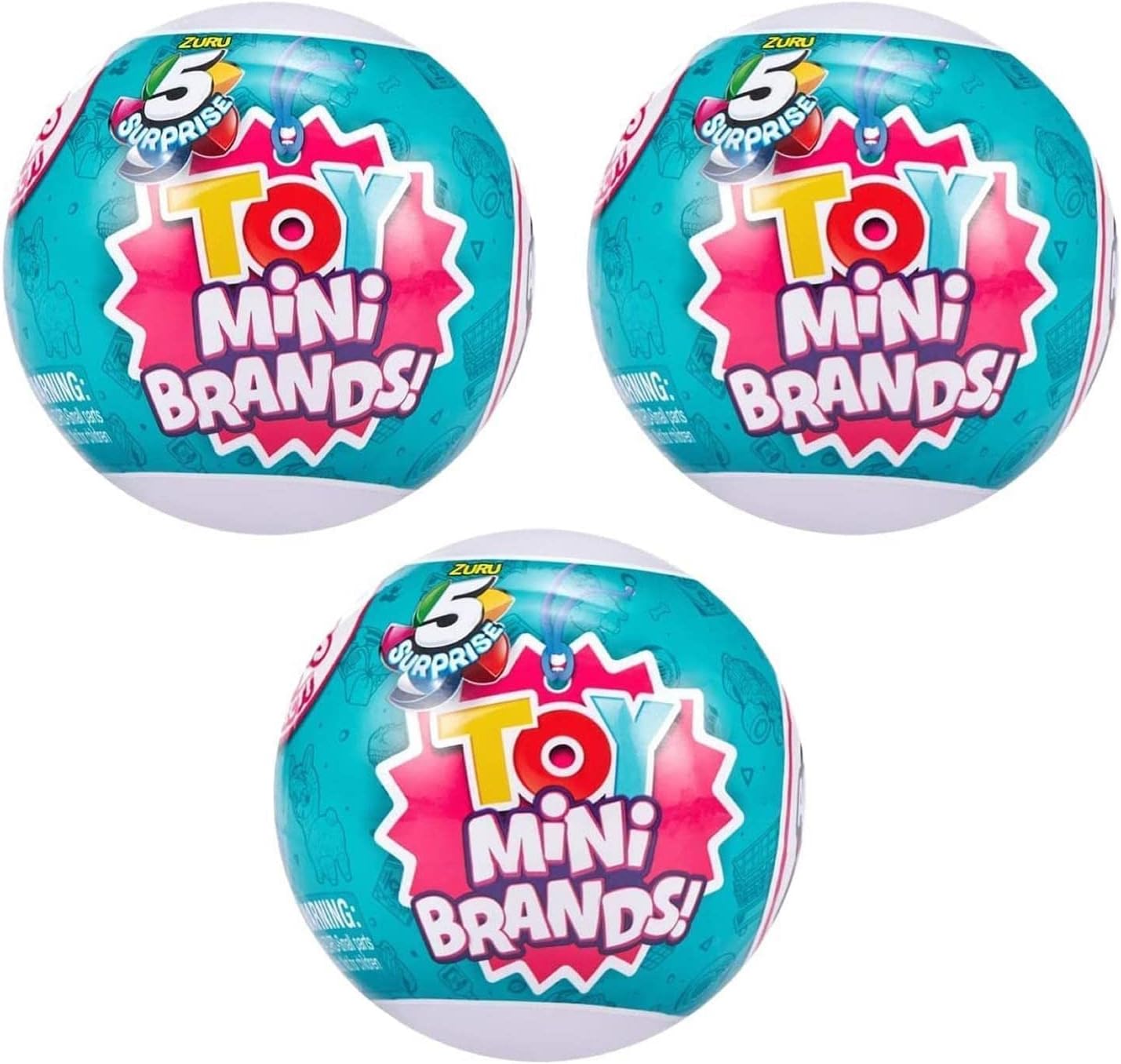 ZURU 5 Surpise Toys Mystery Capsule Real Miniature Brands Collectible Toy (3 Pack) - Series 3
