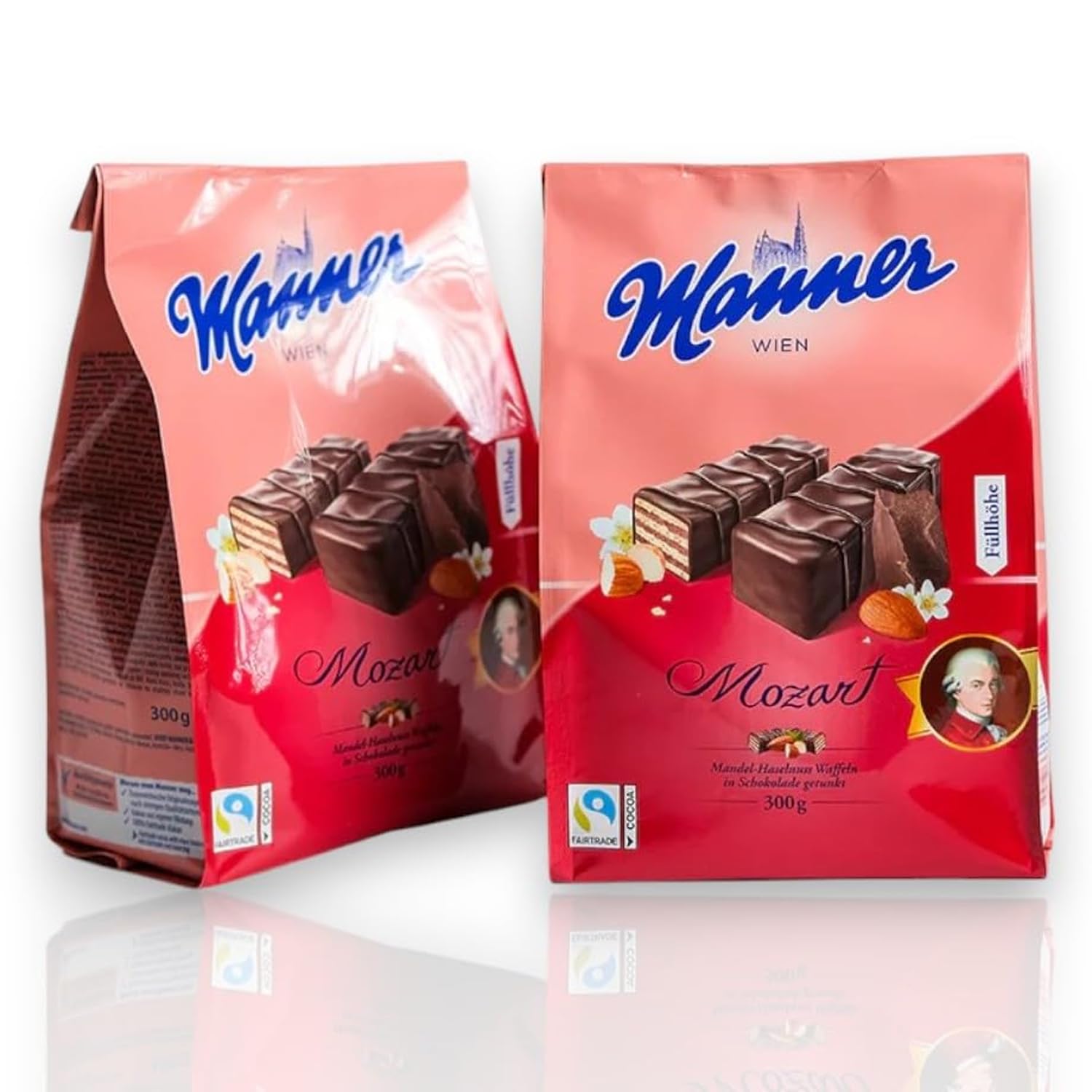 Manner Original Manner Mozart Mignon Wafer - Delicious Austrian Wafer Wafers with Almond- Dark Chocolate Wafers Ideal for Snacking, Sharing, & Gifting - 2 Pack