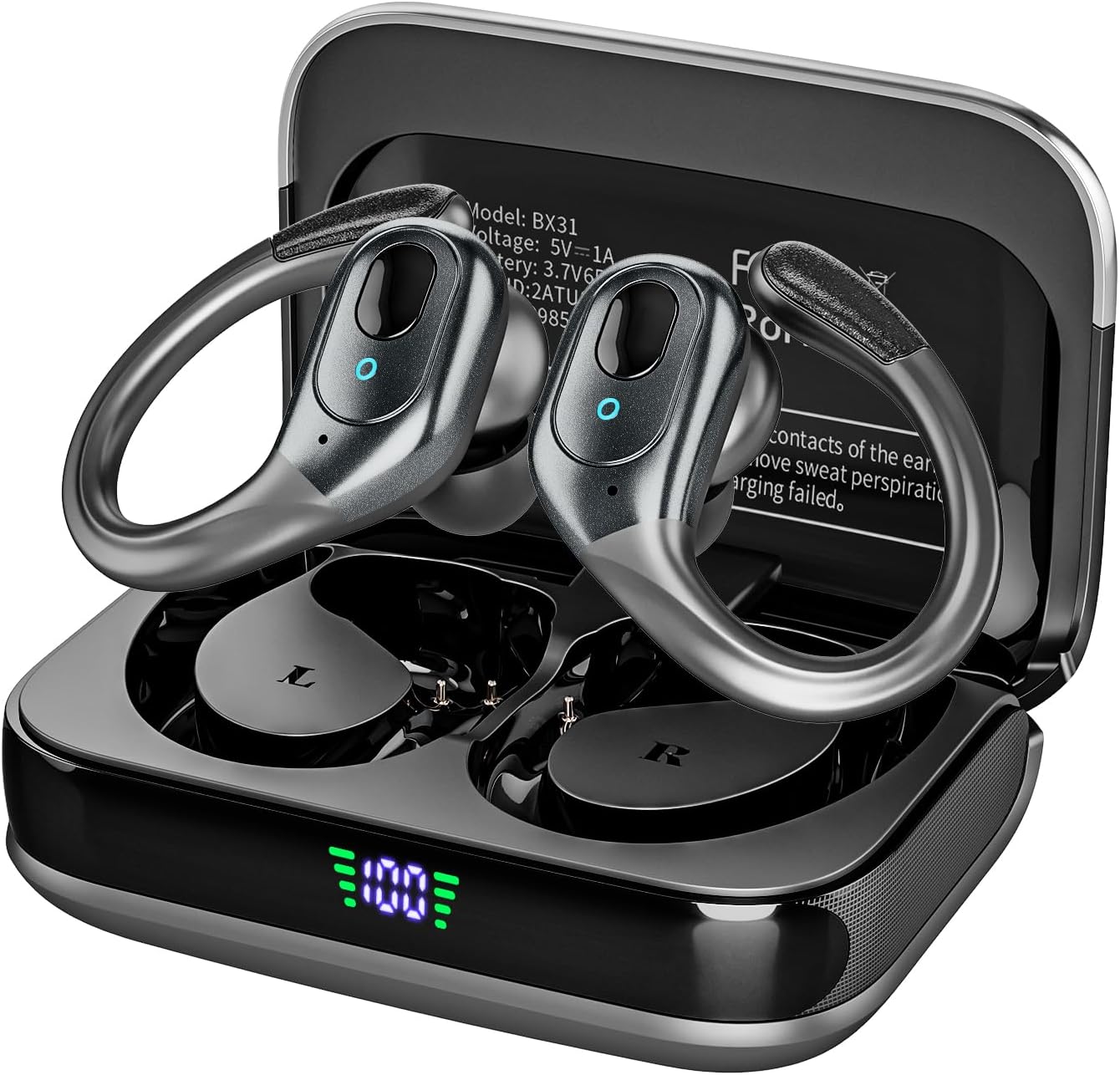Wireless Earbuds, 75H Playtime Bluetooth 5.3 Headphones, IP7 Waterproof for Running, Wireless in Ear Earphones for iOS/Android