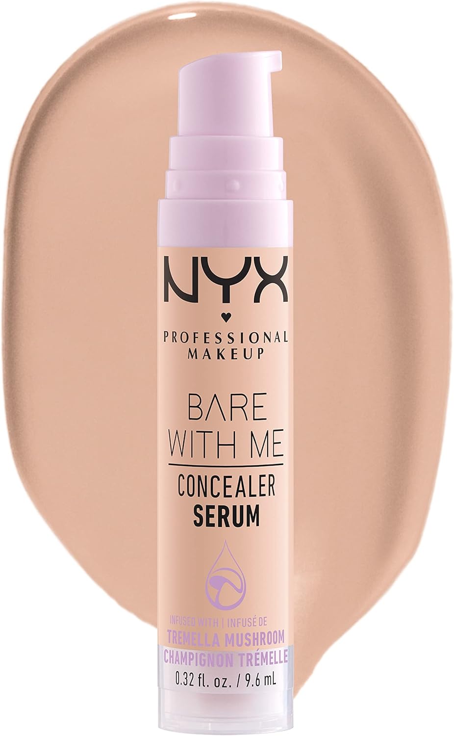 NYX Professional Makeup Bare With Me Concealer Serum, Natural, Medium Coverage, Light, 9.6ml