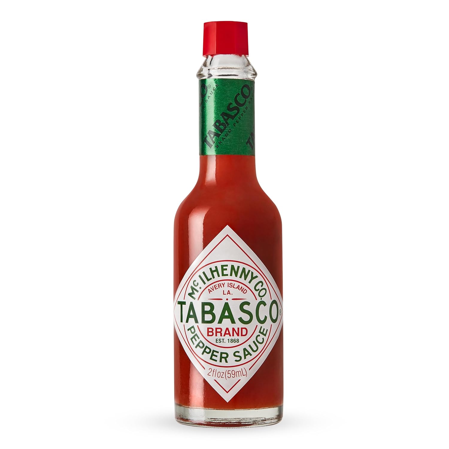 TABASCO Brand Original Red Pepper Hot Sauce, Medium Heat, Glass Bottle, Classic & Versatile Flavor, Three Simple Ingredients, Great for Dips, Tacos, Eggs, Pizza, Oysters & More, 2 Fl Oz (Pack of 1)