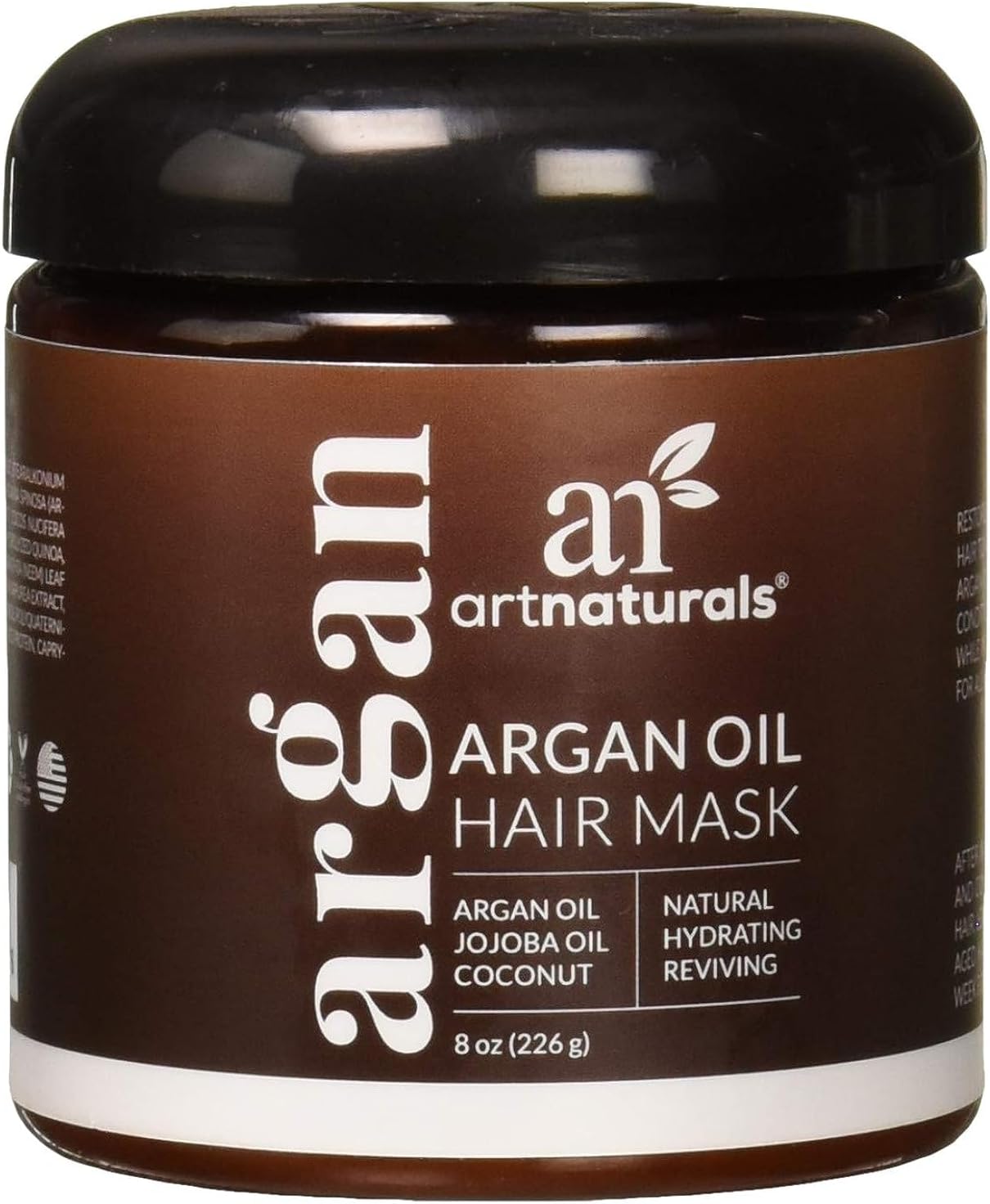 ArtNaturals Argan Hair Mask – (8 Fl Oz / 236ml) – Deep Conditioner Treatment - Organic Jojoba Oil, Aloe Vera, Keratin - Repair Dry, Damaged, Color Treated, Natural Hair Growth - Sulfate Free