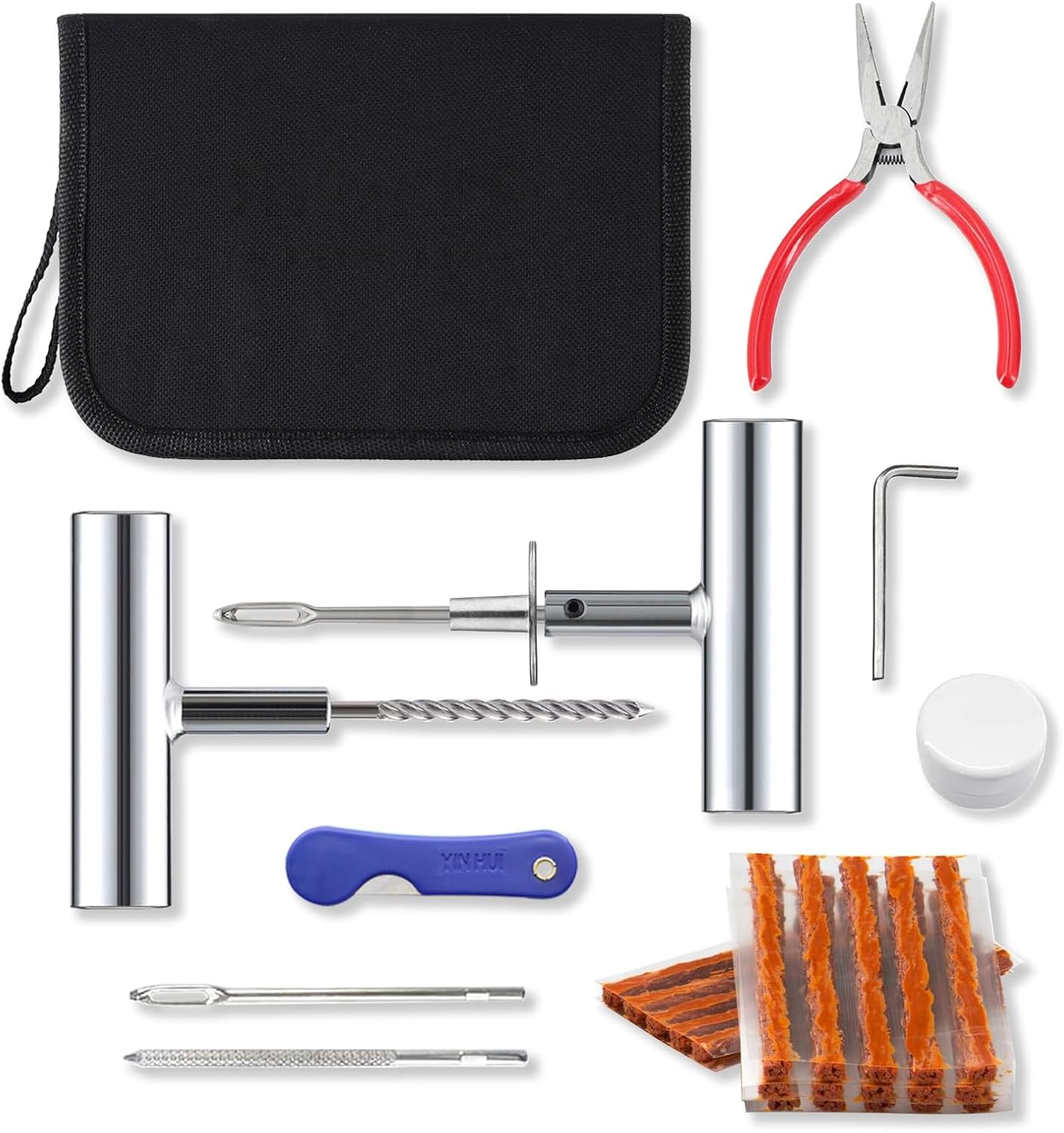 SUPERFA Car Tyre Plug Repair Kit, Heavy Duty Car Tyre Puncture Repair Kit with 20Pcs Repair Plugs, Tubeless Tyre Flat Repair for Car, Trucks, Motorbike