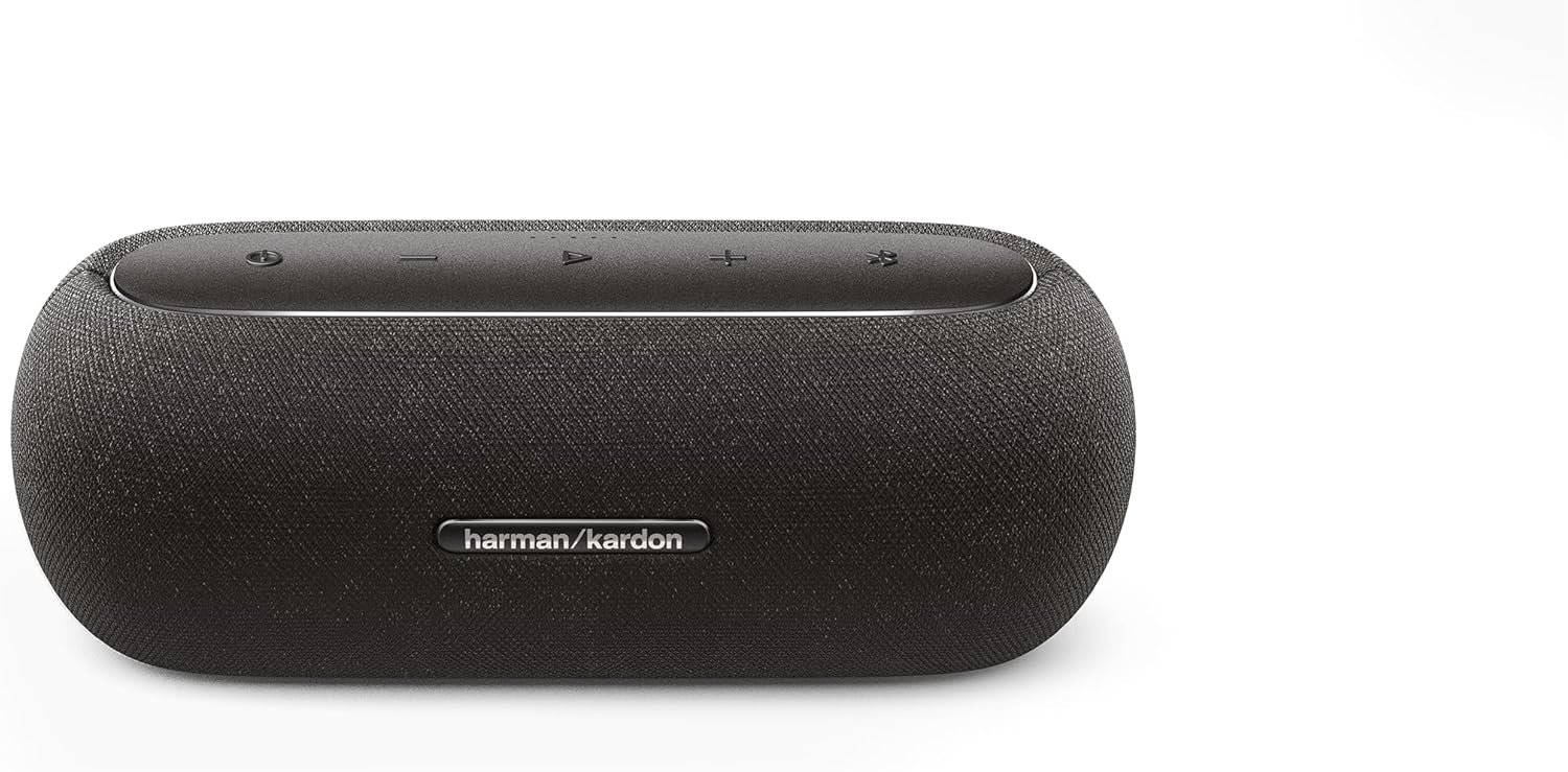 Harman Kardon Luna Portable Waterproof Bluetooth Speaker with 12-Hour Battery Life, Black, UK Plug (Type G)