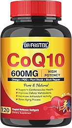 CoQ10 600 mg Softgels CoQ10 Supplement - CQ10 Coenzyme-Q10 with Omega 3 & PQQ & Vitamin E Support Heart & Antioxidant, CoQ10 400mg Softgels, 60 Servings