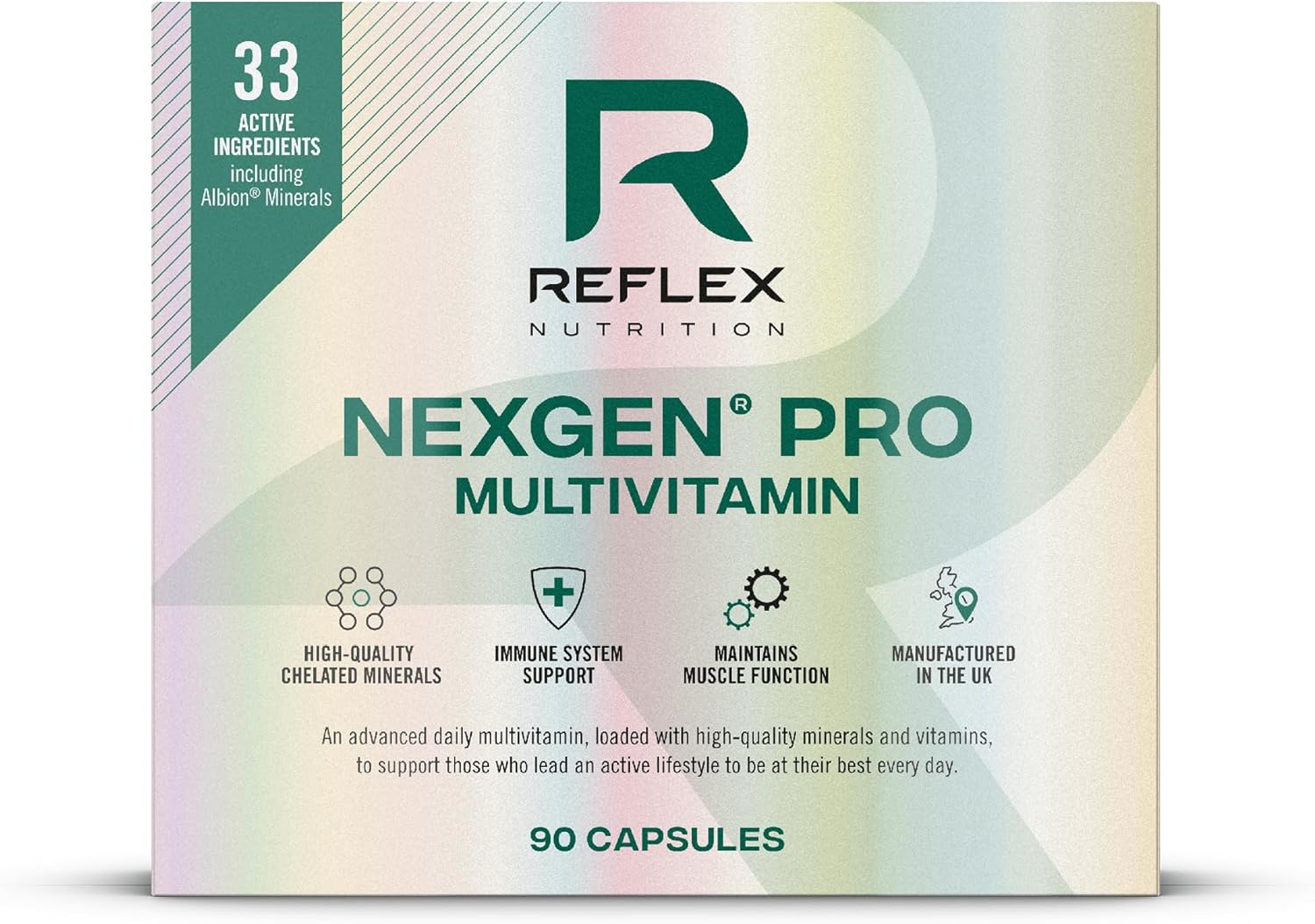 Reflex Nutrition Nexgen® Pro Multivitamins and Minerals for Immune Support (90 Caps) - For Active Lifestyles - Multi Mineral and Vitamins for Immune System - Vitamin D Magnesium Vitamin C Zinc