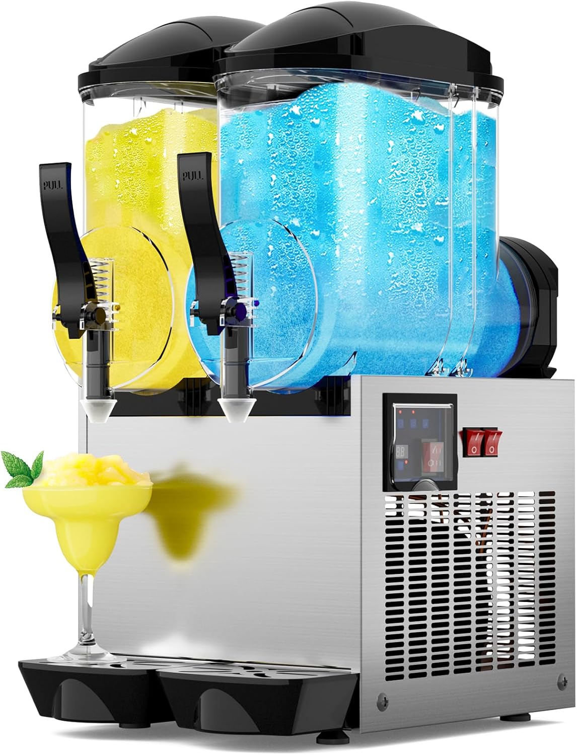 30L 8 Gal Commercial Margarita & Slushy Machine,1100W 110V Frozen Drink Maker Smoothie Machine for Bar,Electric Large Slushie Machine with Self-cleaning Mode,For Alcohol Beverage Cocktail Juice