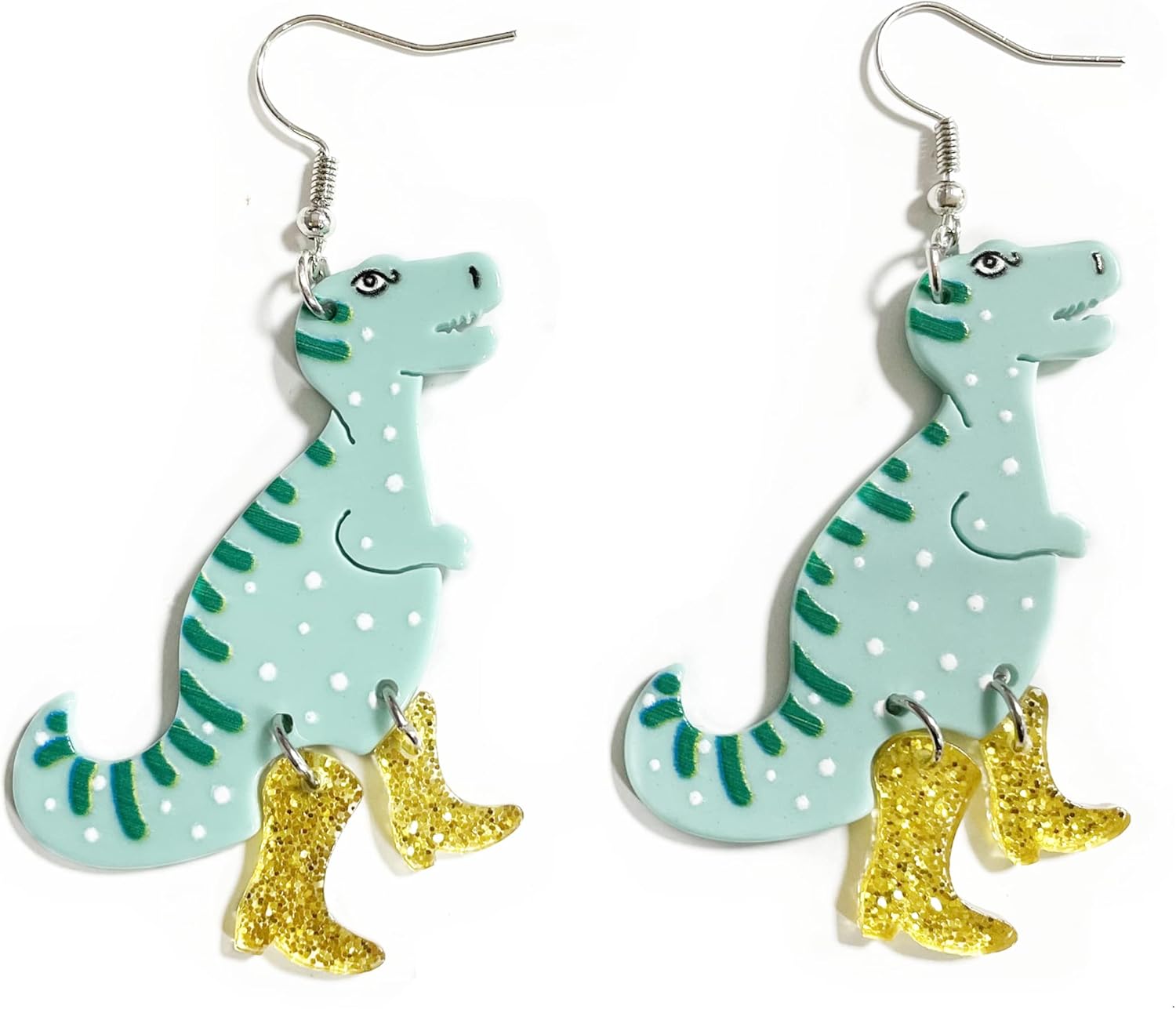 Cute Acrylic Animal Drop Earrings Colorful Boots Chicken Hen Dinosaur Lovely Panda with Bamboos Funny Animal Dangle Earrings For Women Christams Birthday Gift