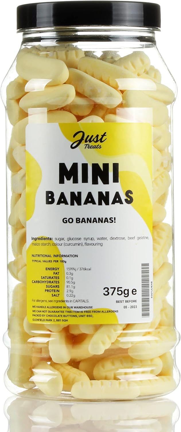 Mini Foam Bananas from Just Treats Gift Jar Collection