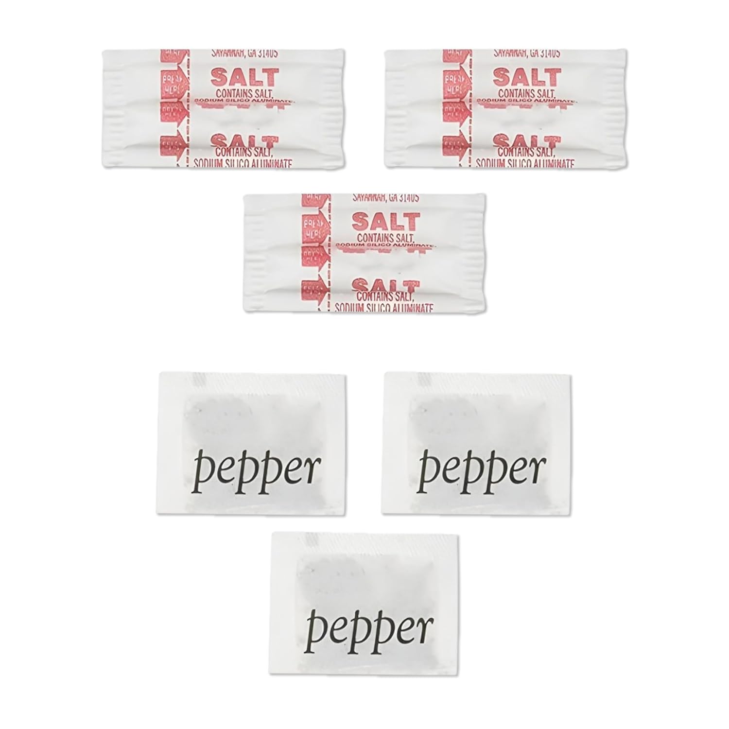 Salt and Pepper Packets - 400 Salt / 200 Pepper = 600 Total Packets
