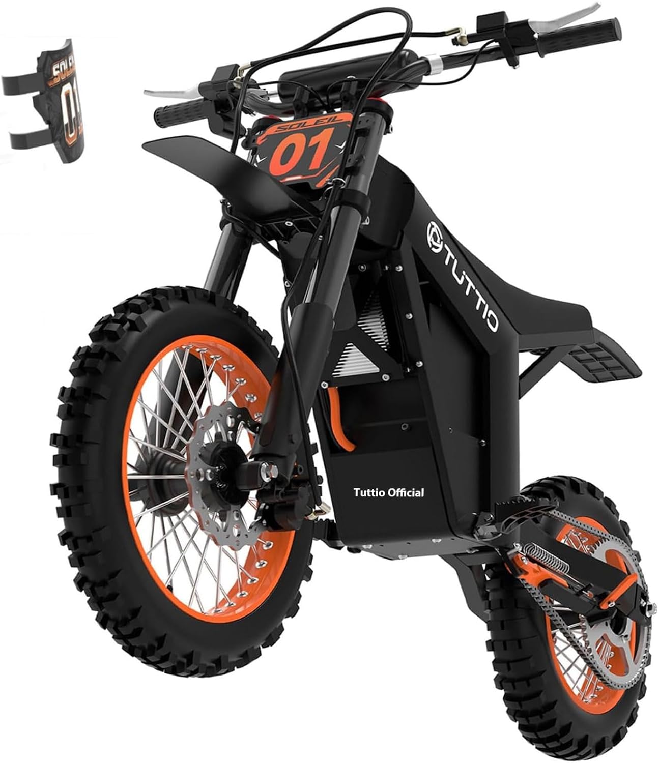 Tuttio Soleil01 Electric-Dirt-Bike for Adults, 14"/12" Fat Tire 2000W 37-40MPH Electric-Motorcycle with 48V 21AH Battery Ebike 200NM Hydraulic Brakes Mountain Off-Road EBike
