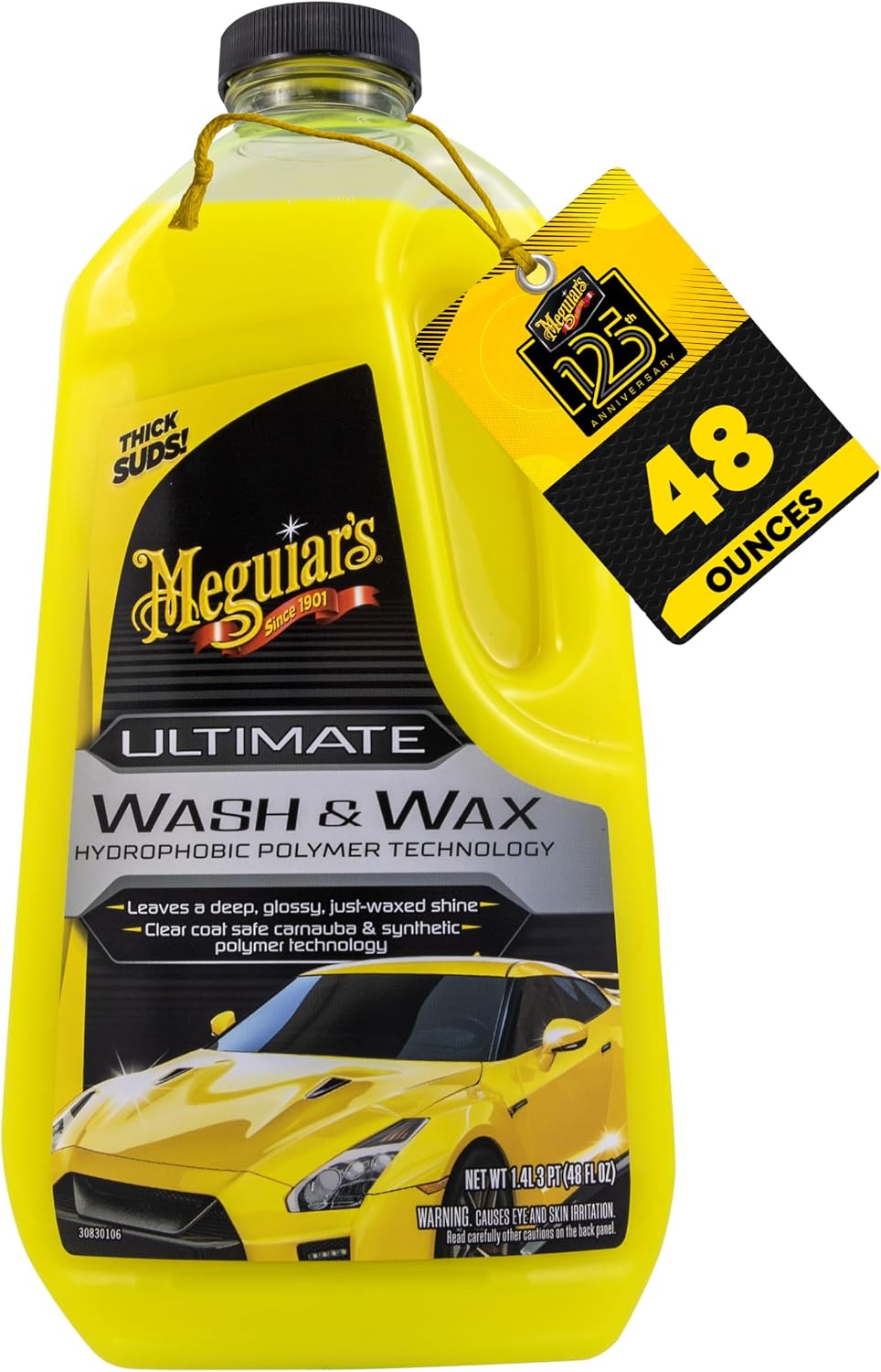 Meguiar's Ultimate Car Wash & Wax 1.4L, Shampoo that Leaves a Deep, Glossy, Just-Waxed Shine - G17748EU