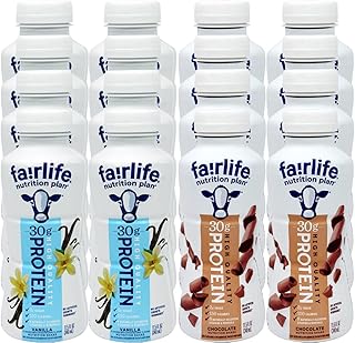 Niro Assortment| Fair life Protein Shakes, Pack Of 12 - Chocolate Fair life Shake And Fair life Vanilla Protein Shake Variety, 11.15 Oz Each - Premium Fair life Protein Shake With Niro Beverage Sleeve