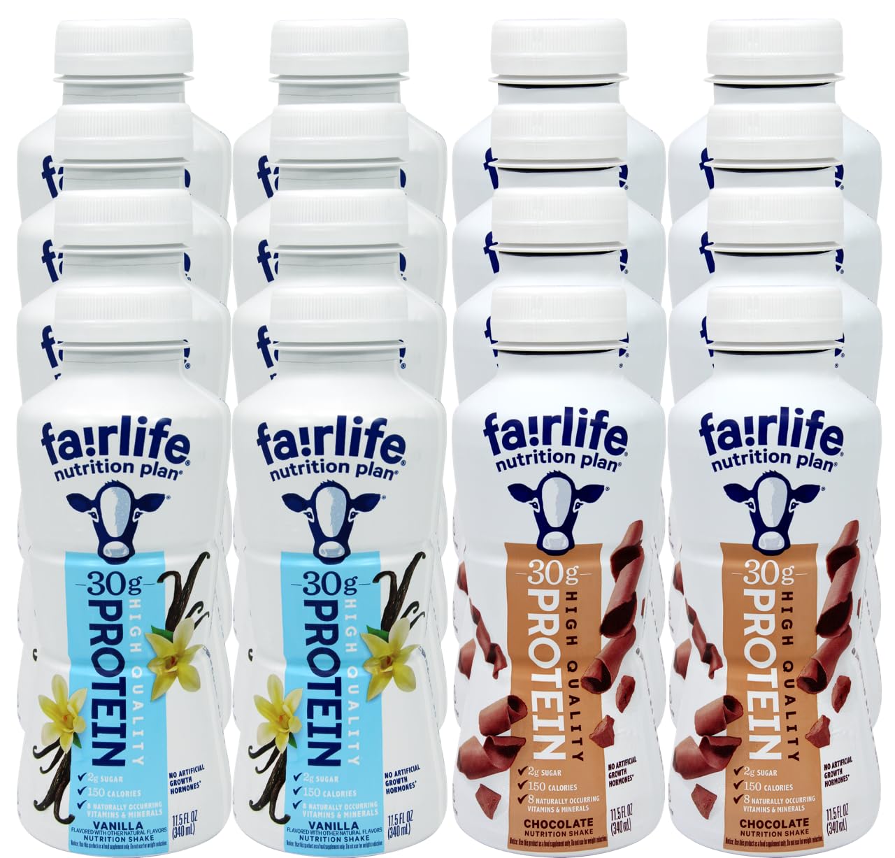 Niro Assortment| Fair life Protein Shakes, Pack Of 12 - Chocolate Fair life Shake And Fair life Vanilla Protein Shake Variety, 11.15 Oz Each - Premium Fair life Protein Shake With Niro Beverage Sleeve