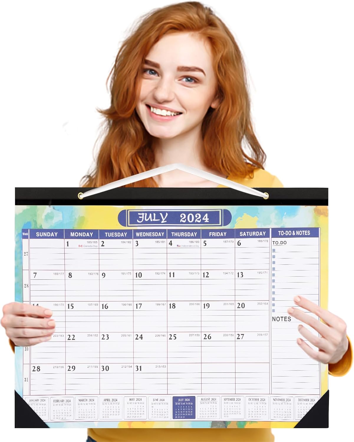 Wall Calendar 2024/25 UK, 2025 Calendar Family Planner A3, 18 Month 2024 Calendar Month to View, Family Calendar 2024 2025 Calender from July 2024 - Dec.2025 for Family Kitchen Home - Sunset