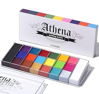 UCANBE Athena Face Body Paint Oil Palette, Professional Flash Non Toxic Safe Tattoo Halloween FX Party Artist Fancy Makeup Painting Kit For Kids and Adult