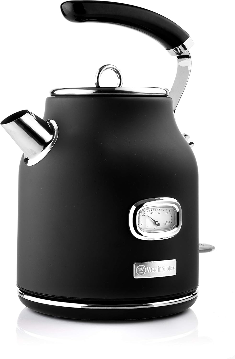 Westinghouse Retro Kettle - 1.7 Liter Electric Kettle - Fast Boil - Water Boiler For Hot Drinks - Quiet Boil & Detachable Filter - 2200W Kettle (Black)