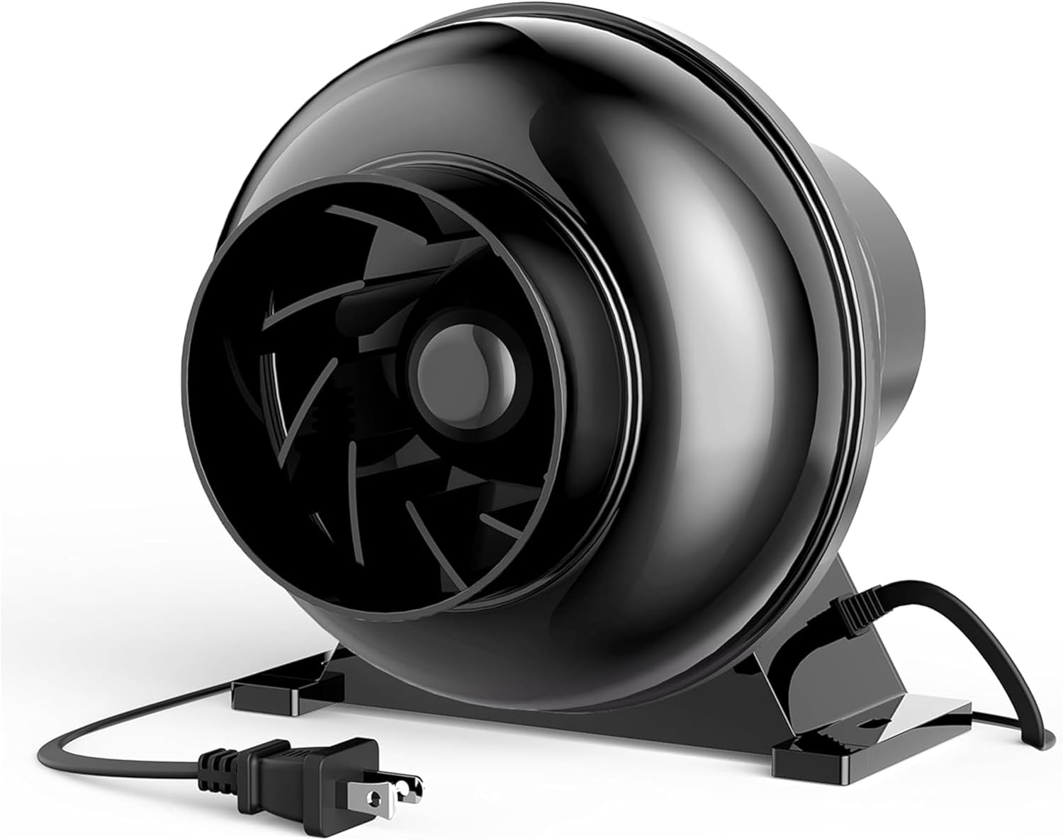 HealSmart 4 Inch Inline Duct Fan, 195 CFM Ventilation Fan, Exhaust HVAC Vent Blower for Hydroponics, Grow Tents, Basements, Attics, 1 Pack, Black