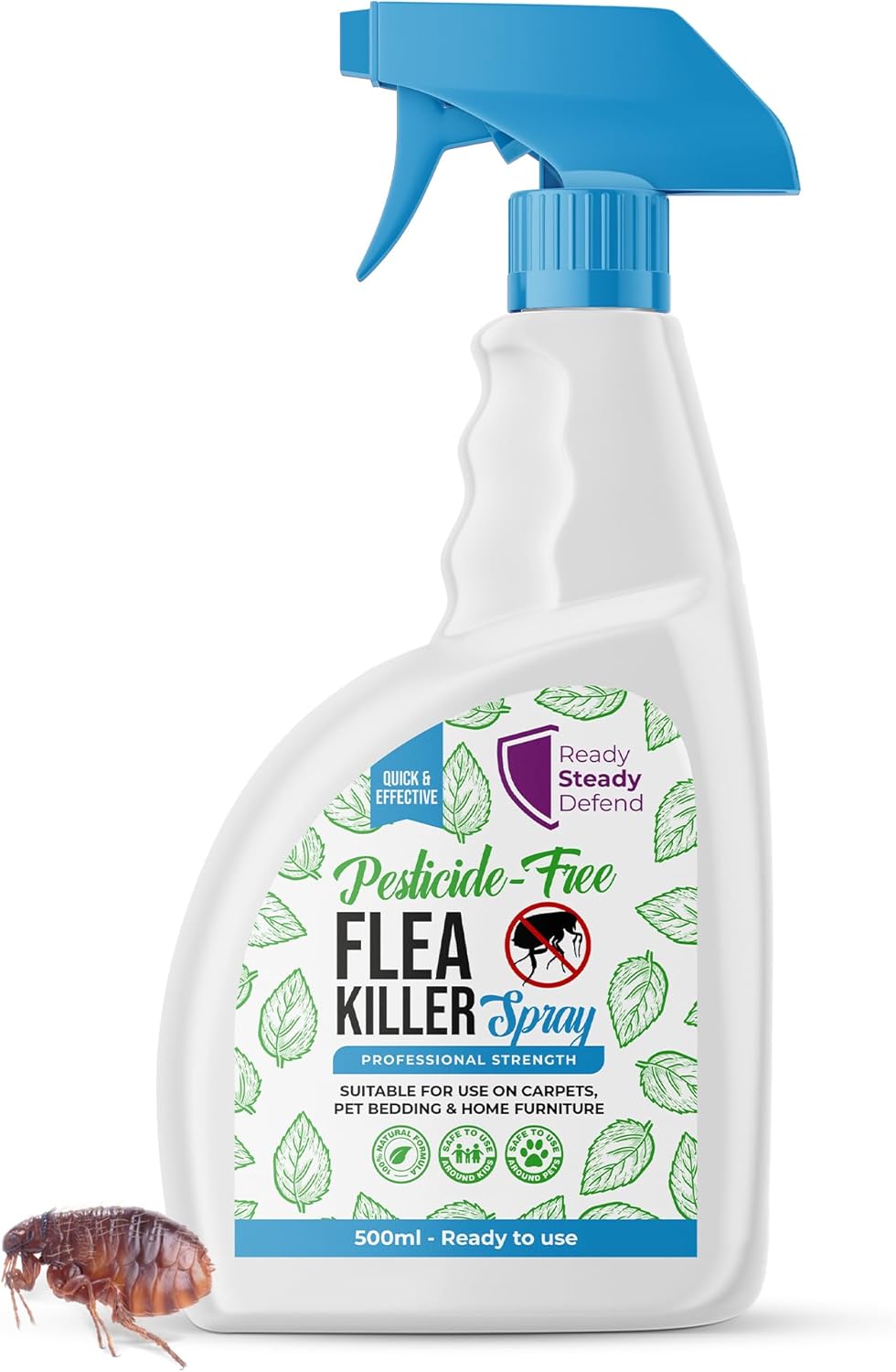 Natural Flea Killer Spray 500ml- Advanced Pesticide-Free Formula, Effective on All Life Stages, Pet-Safe & Home-Friendly, Easy Application, Effective Flea Control Solution