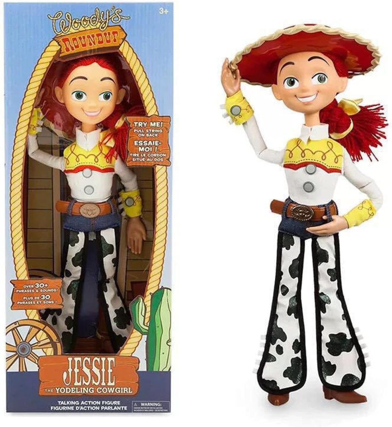 PLMT Pixar Toy Story 3 4 Talking Woody Jessie Action Figures Fabric Body Model Doll 38 cm, Model Doll Collectible Toys Birthday Gift for Children